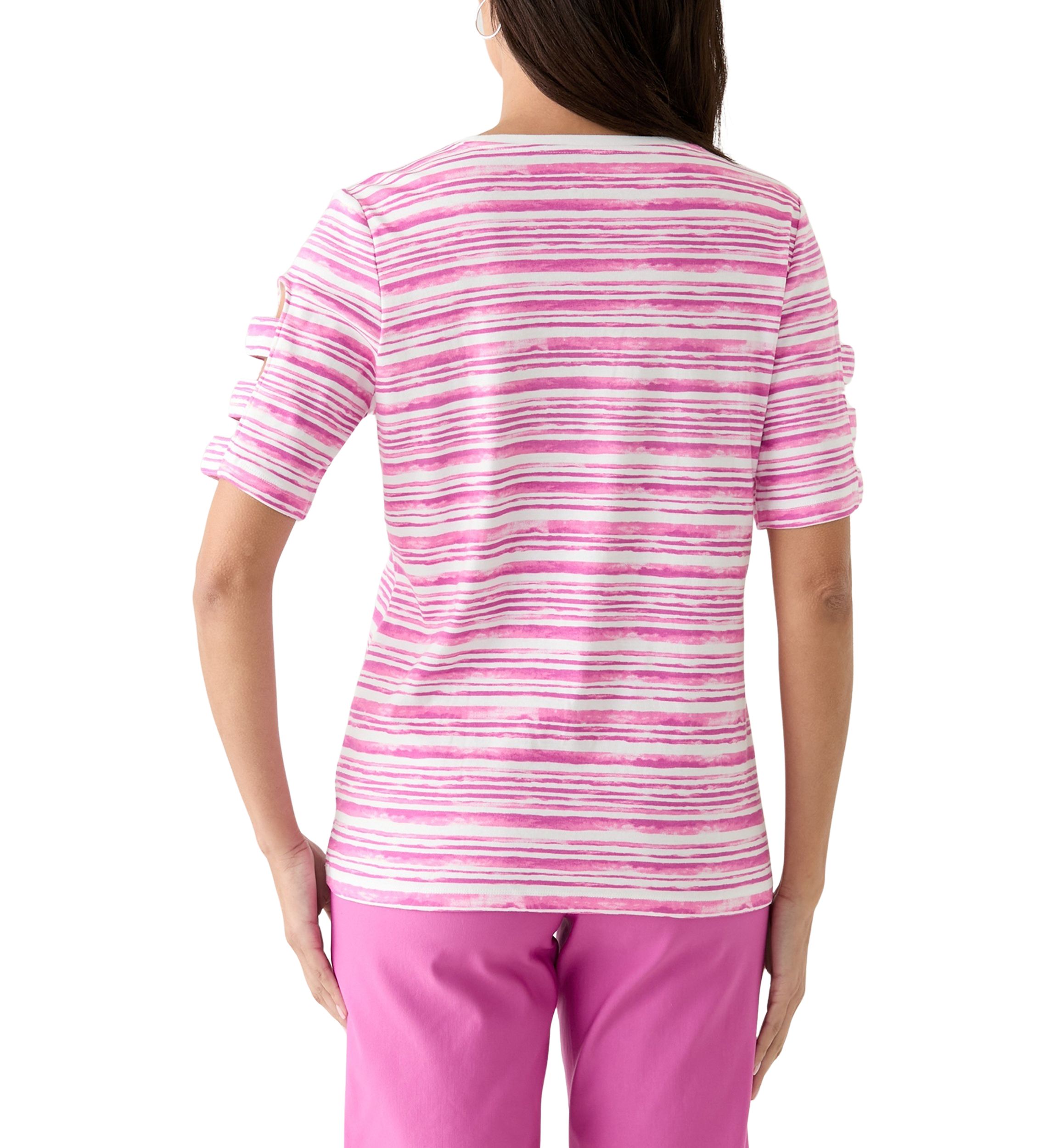 Womens Elbow Ladder Sleeve Printed T-Shirt