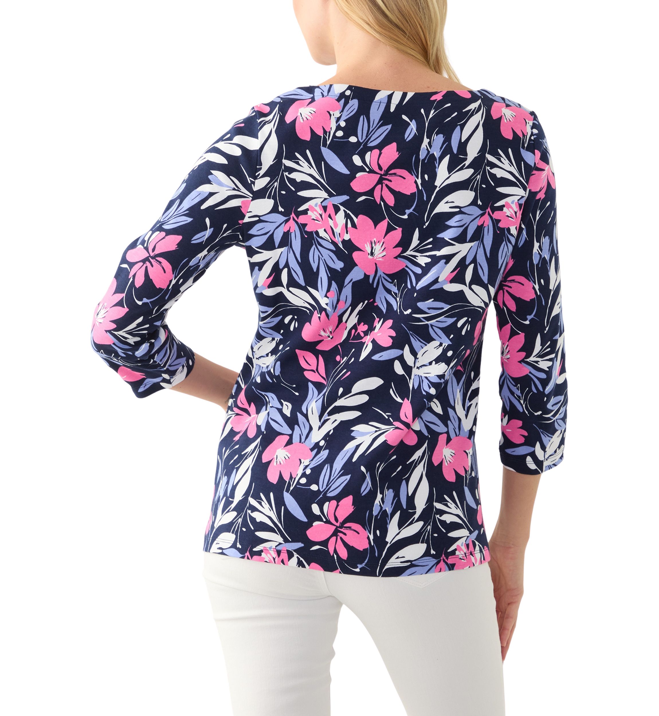 Womens Printed Split Neck Top