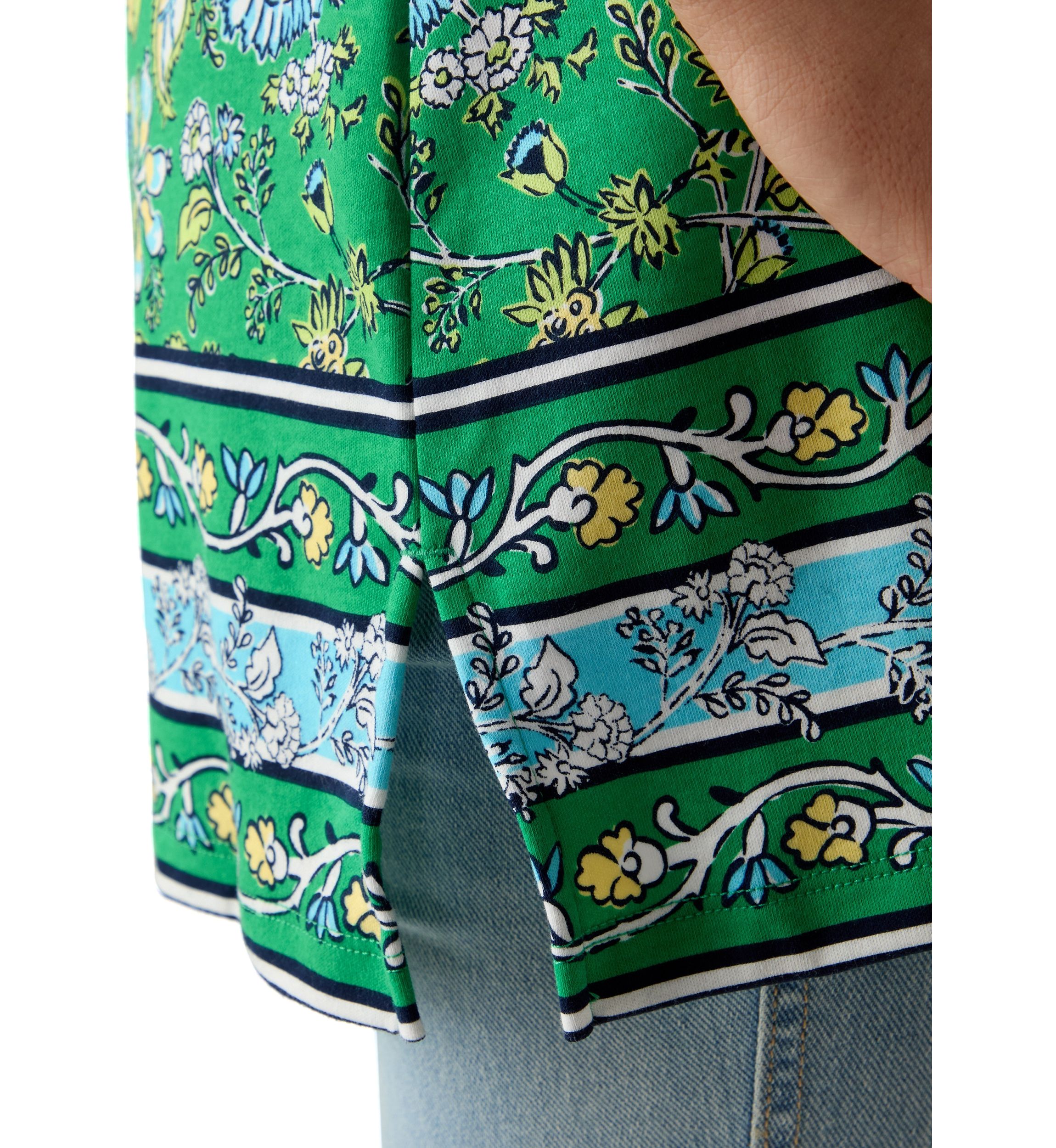 Womens 3/4 Sleeve Boat Neck Printed Top