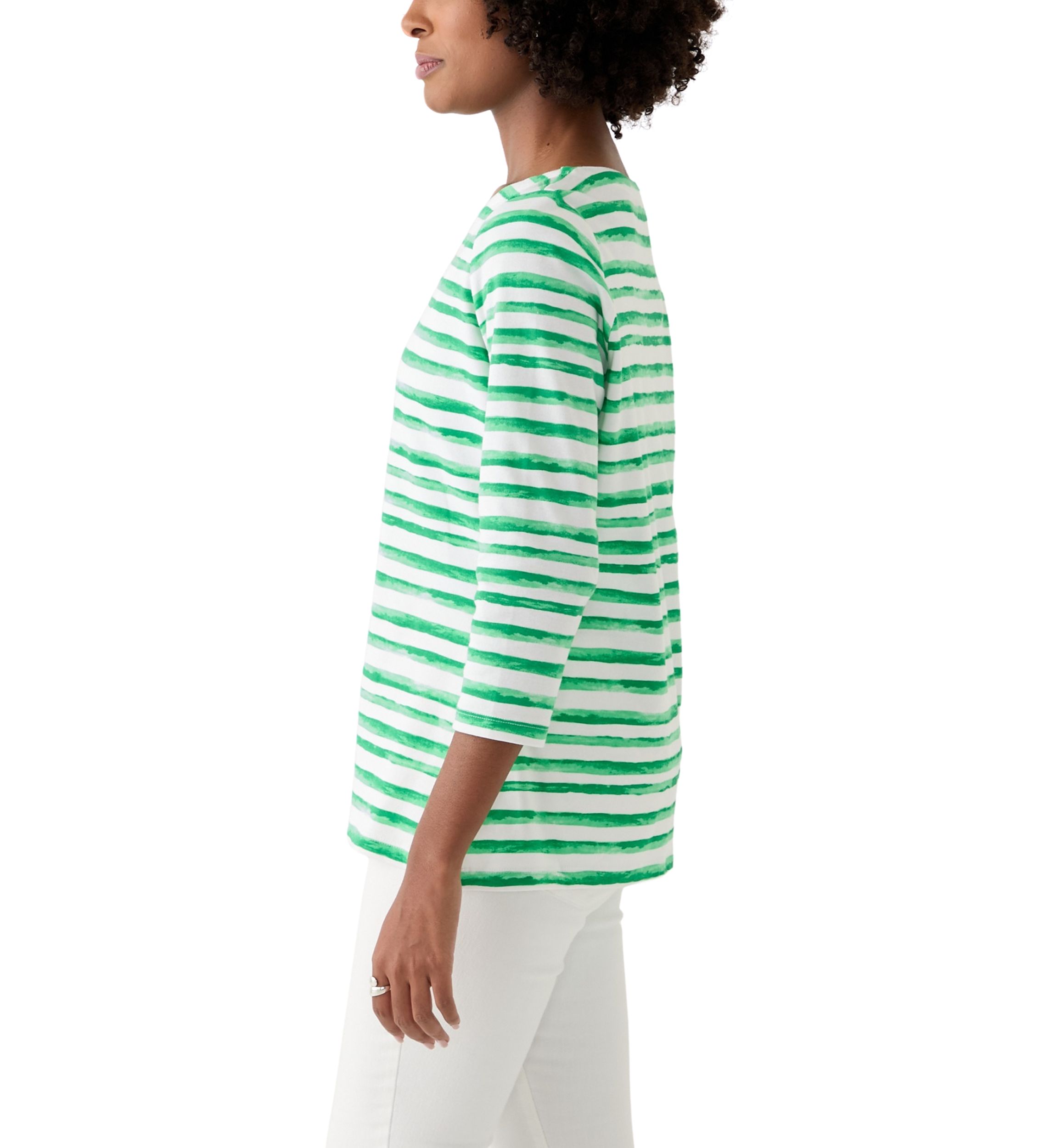 Petite Printed Split Neck Top 