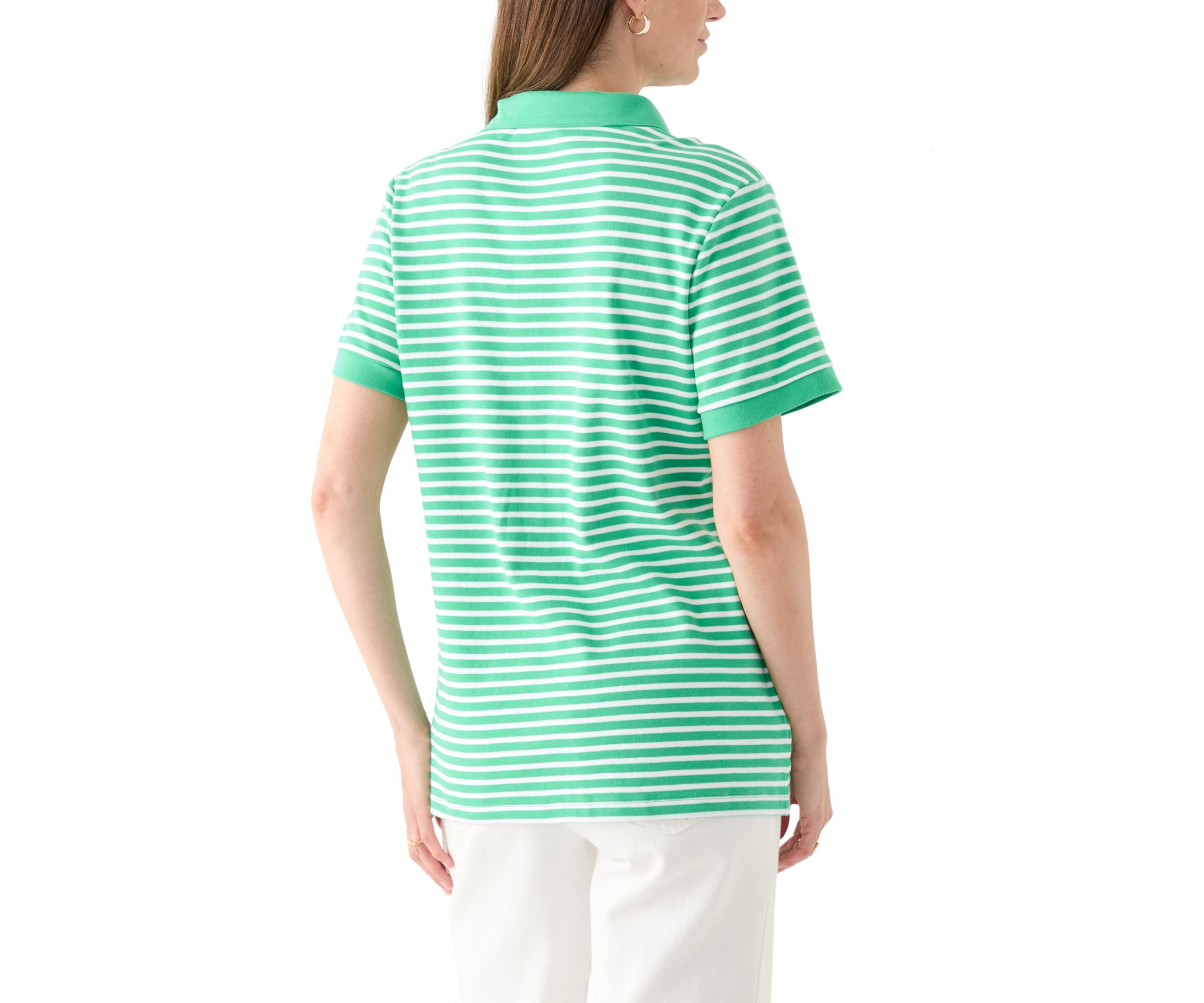 Womens Short Sleeve Yarn Dyed Polo Shirt