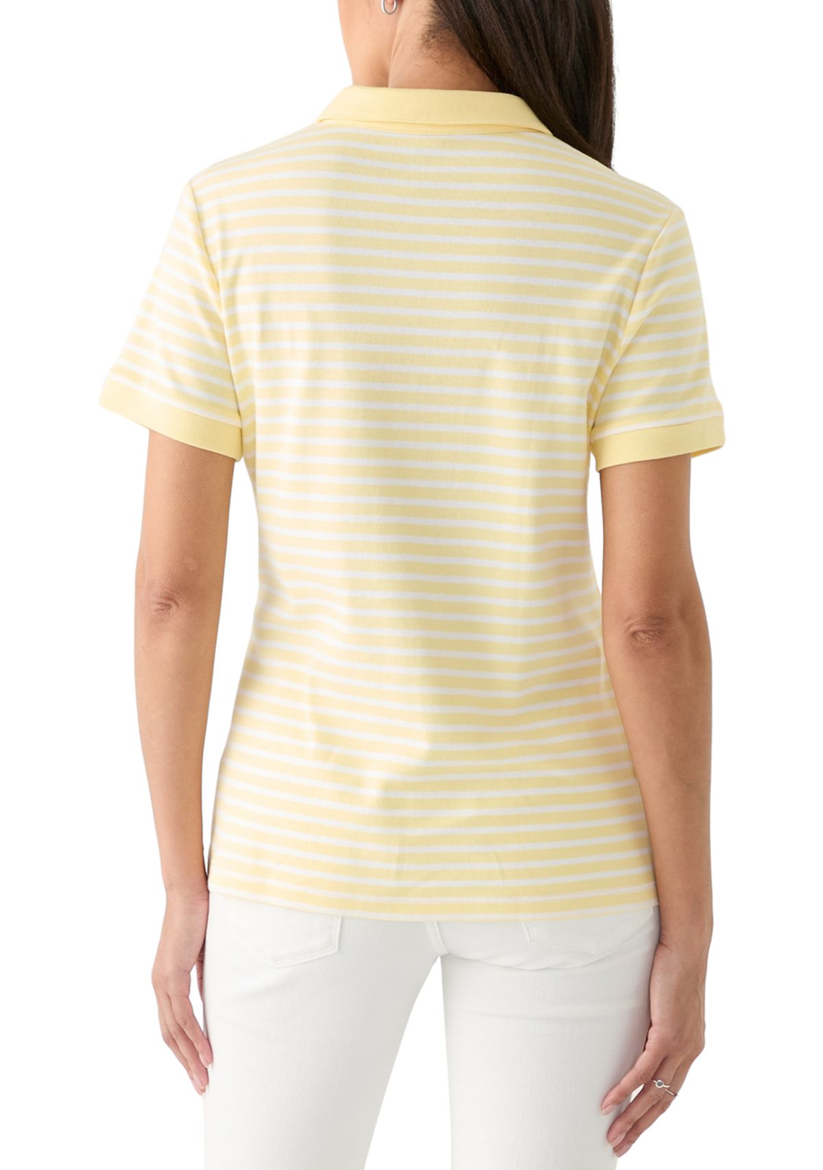 Womens Short Sleeve Yarn Dyed Polo Shirt