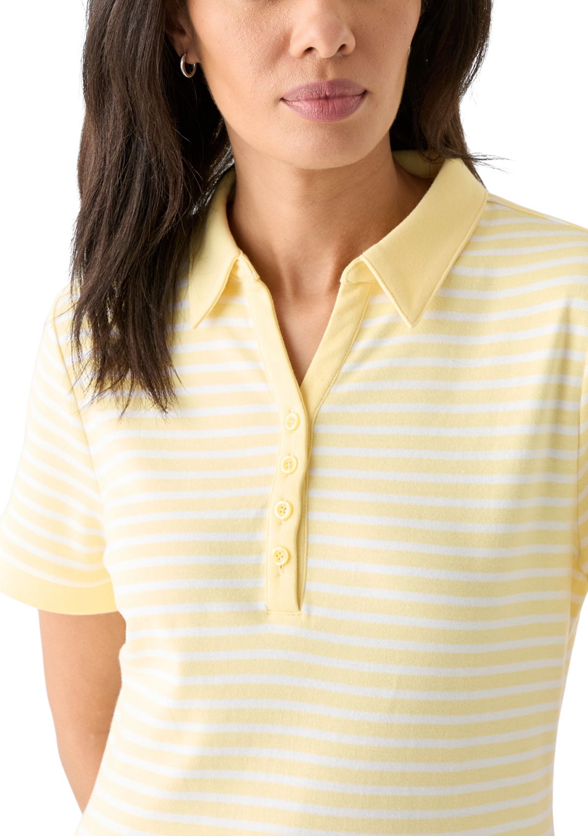 Womens Short Sleeve Yarn Dyed Polo Shirt