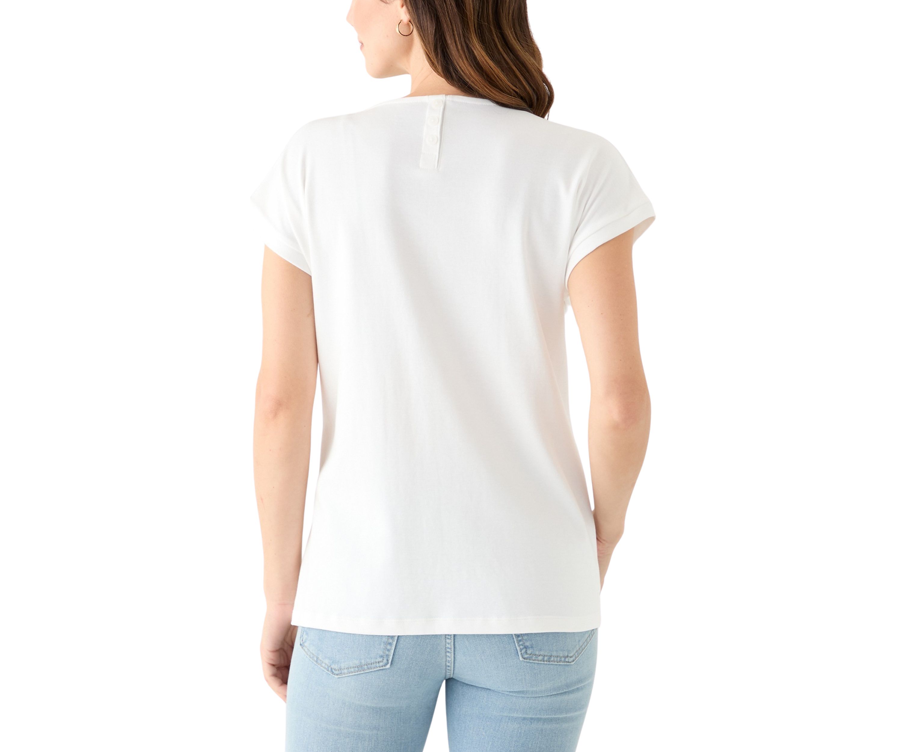 Womens Short Sleeve Drop Shoulder T-Shirt