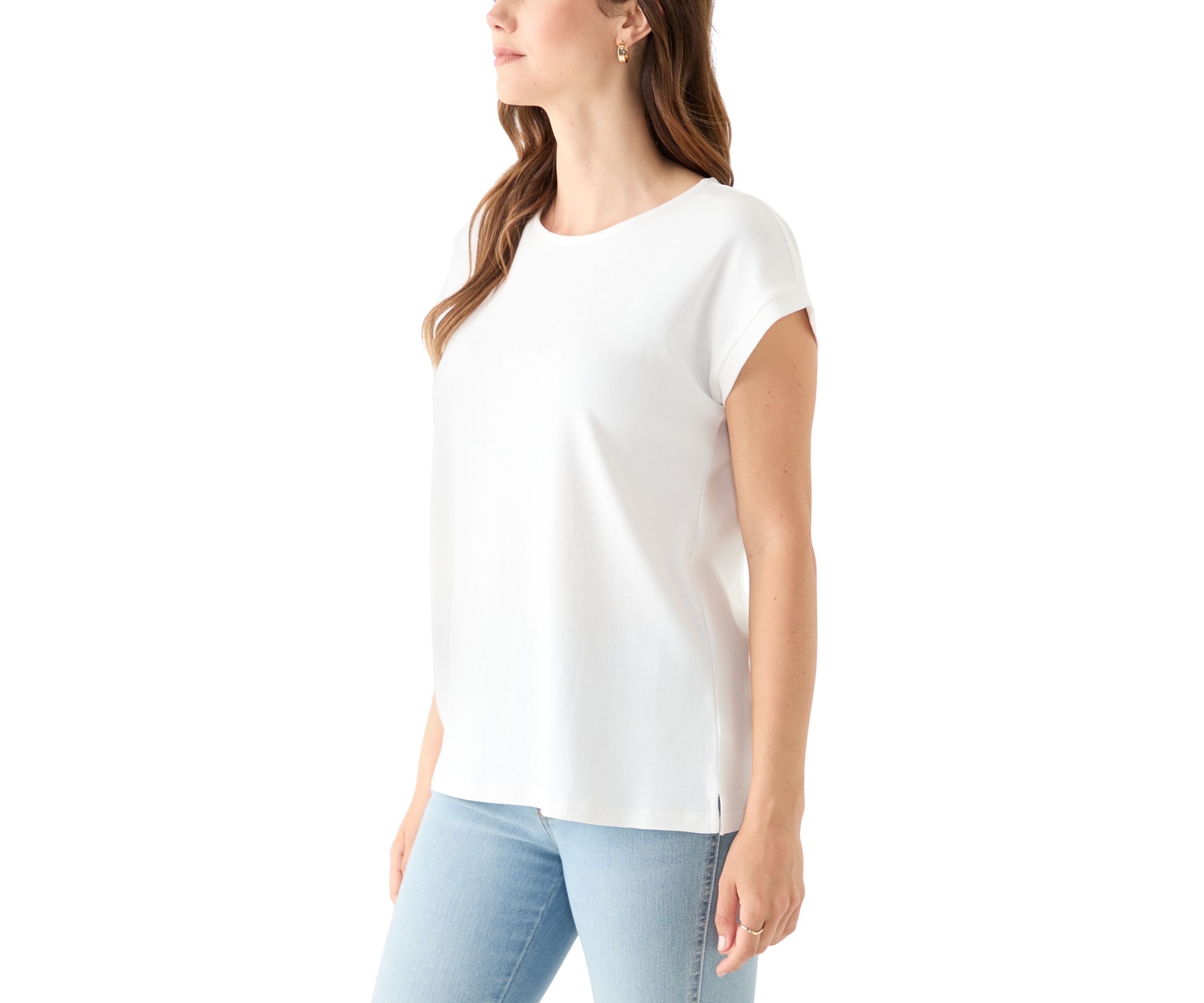 Womens Short Sleeve Drop Shoulder T-Shirt