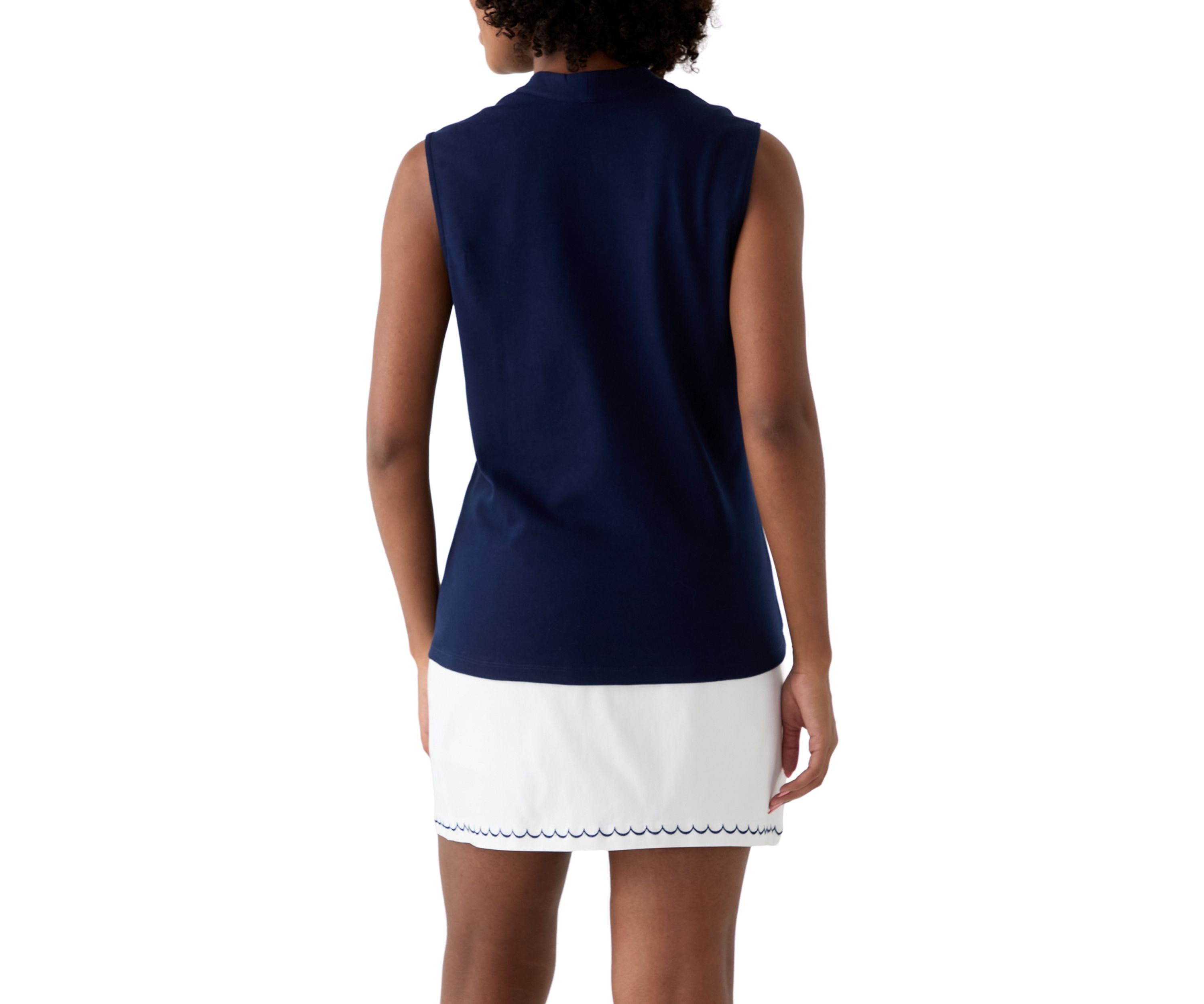 Womens Solid Sleeveless Shell Top
