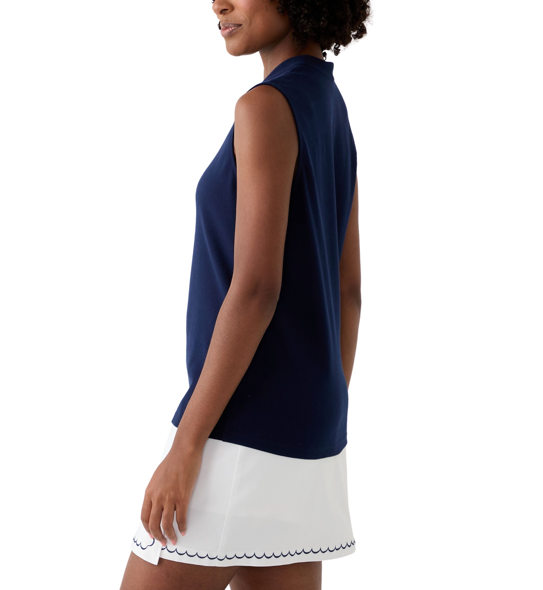 Womens Solid Sleeveless Shell Top