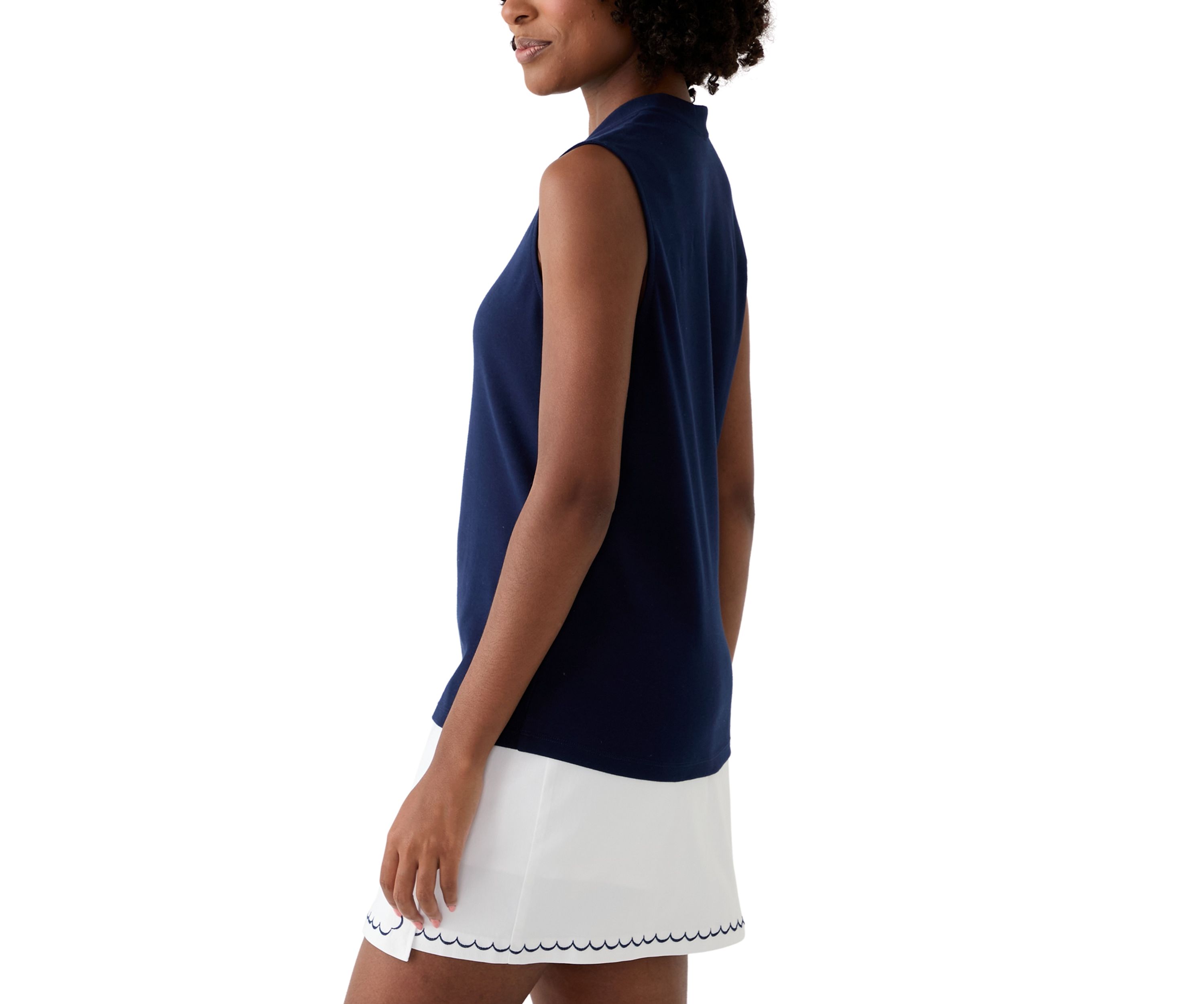 Womens Solid Sleeveless Shell Top