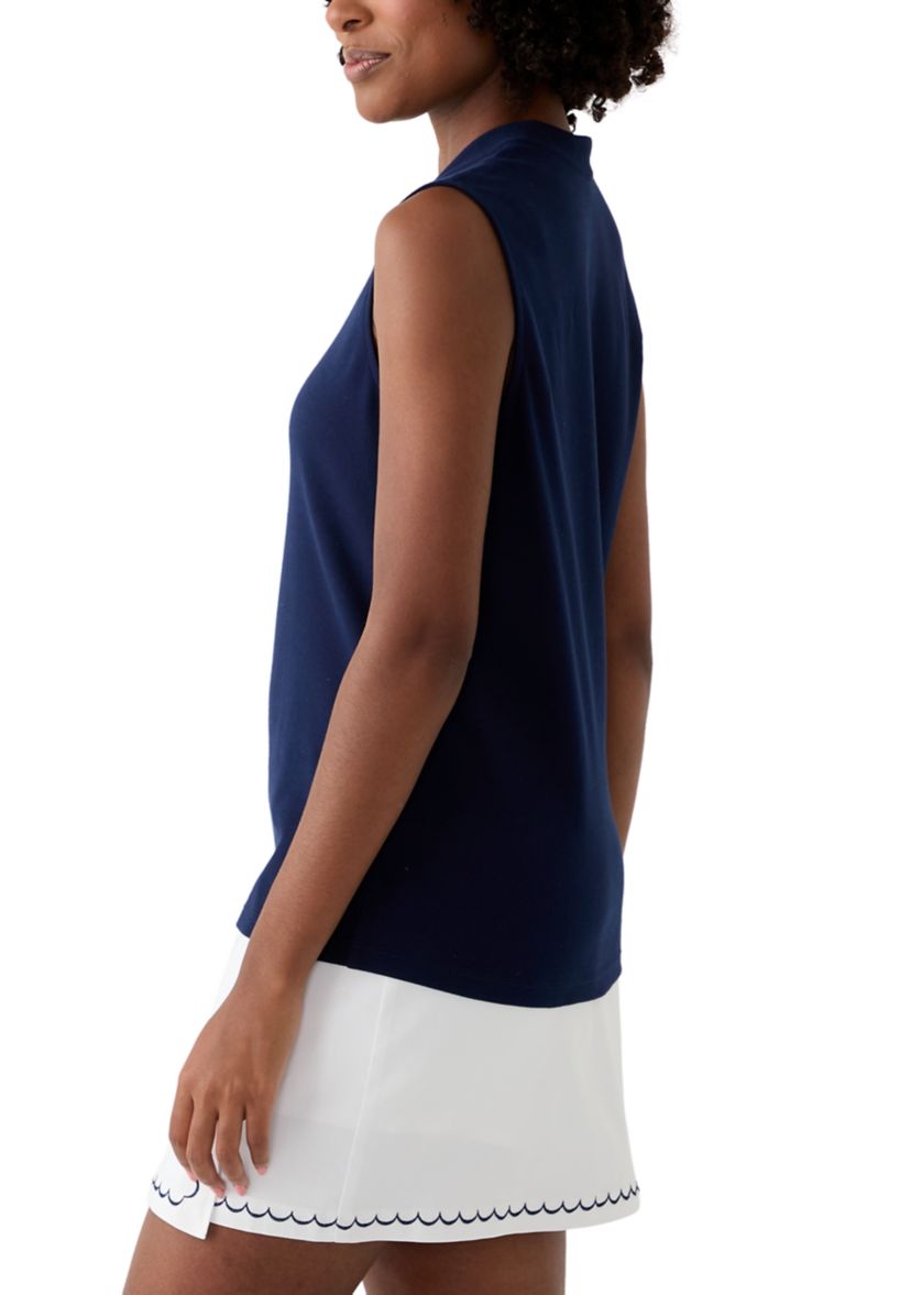 Womens Solid Sleeveless Shell Top