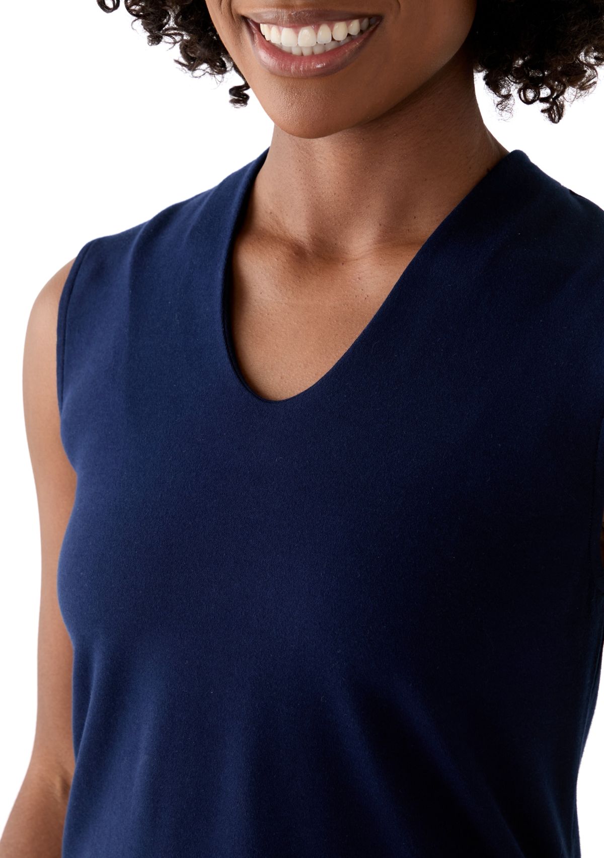 Womens Solid Sleeveless Shell Top
