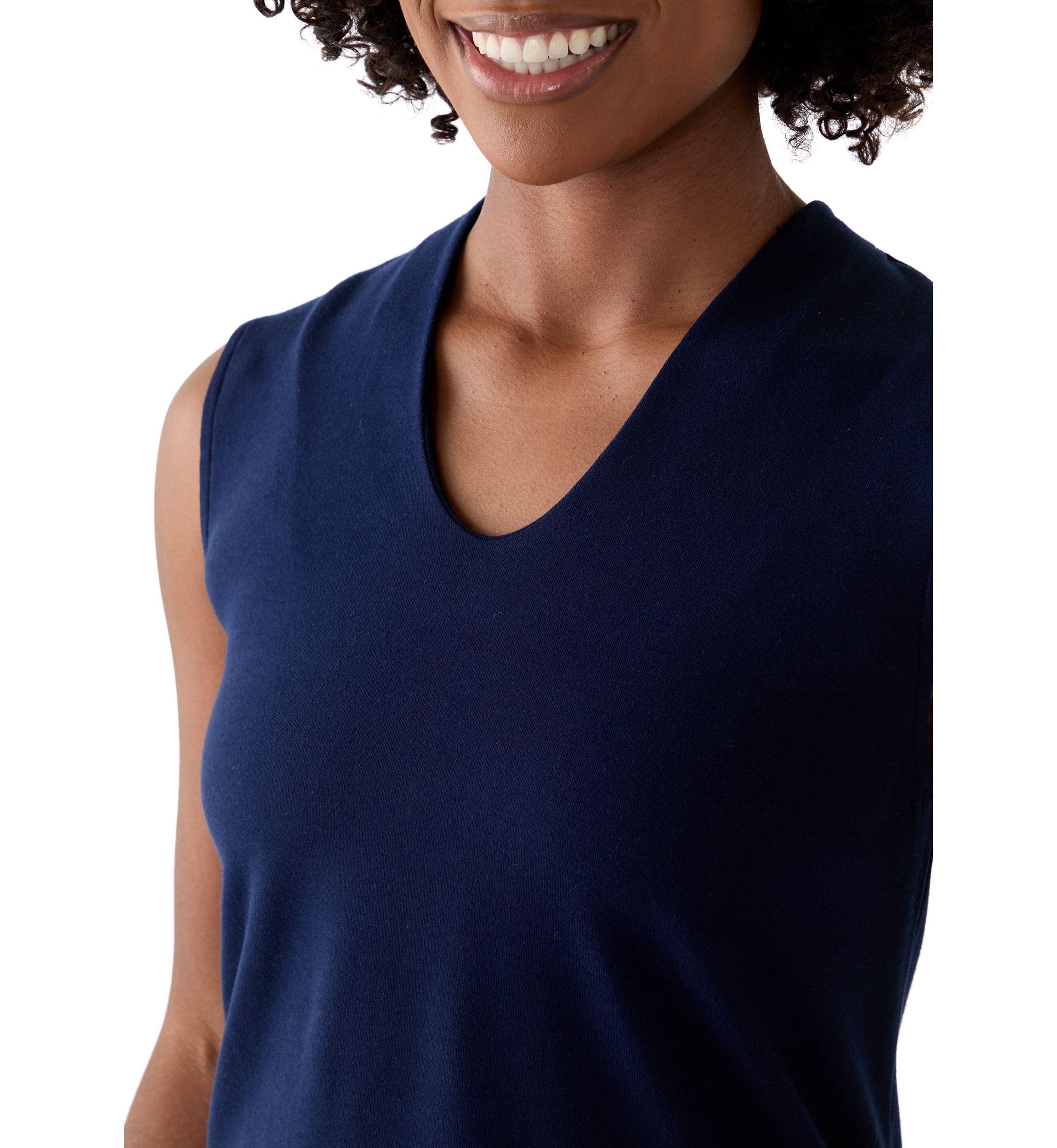 Womens Solid Sleeveless Shell Top