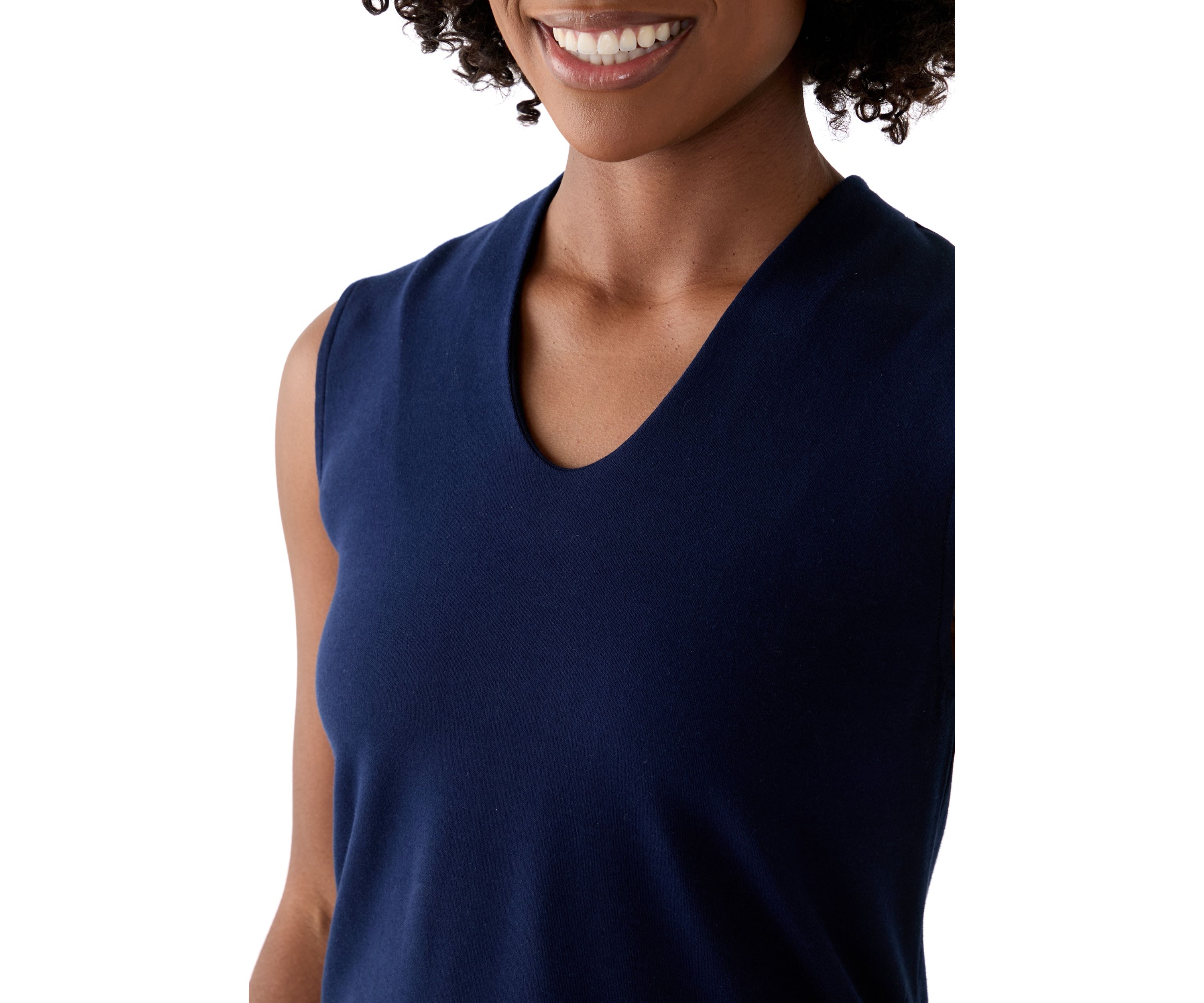 Womens Solid Sleeveless Shell Top
