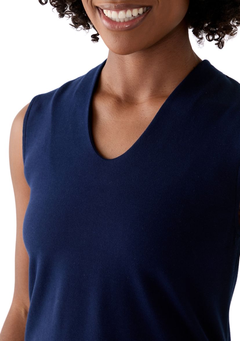 Womens Solid Sleeveless Shell Top