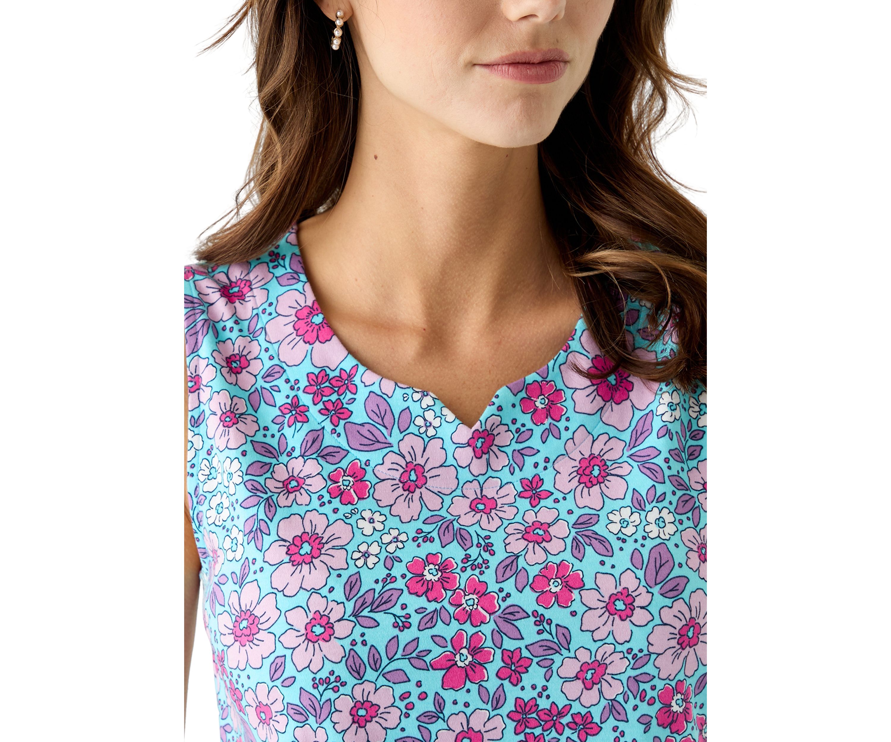 Womens Sleeveless Split Neck Tank Top 