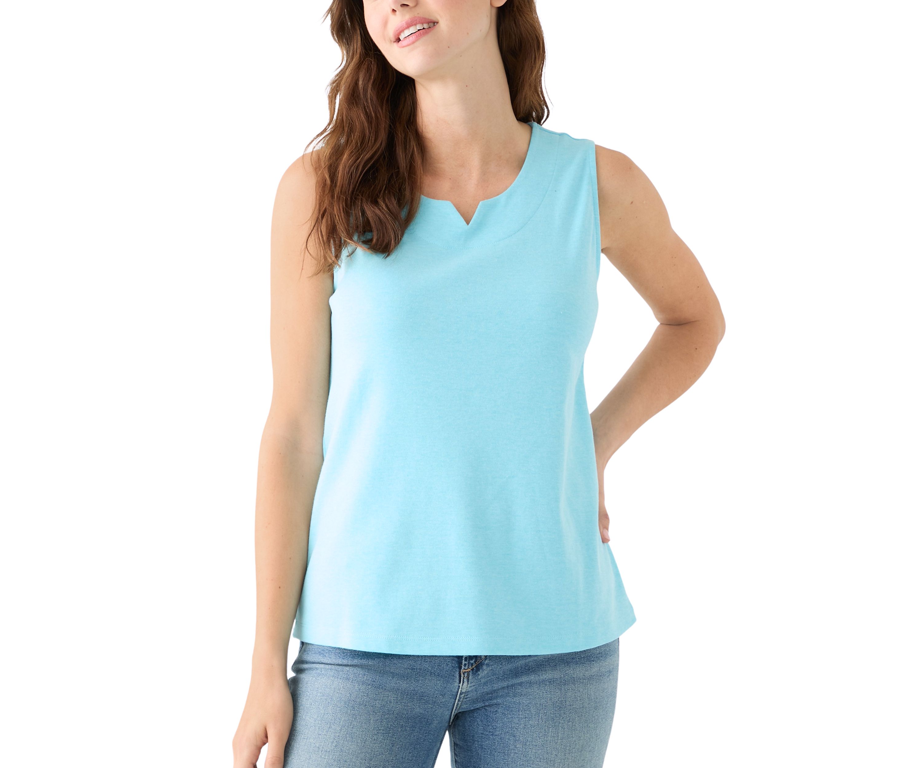 Womens Split Neck Tank Top