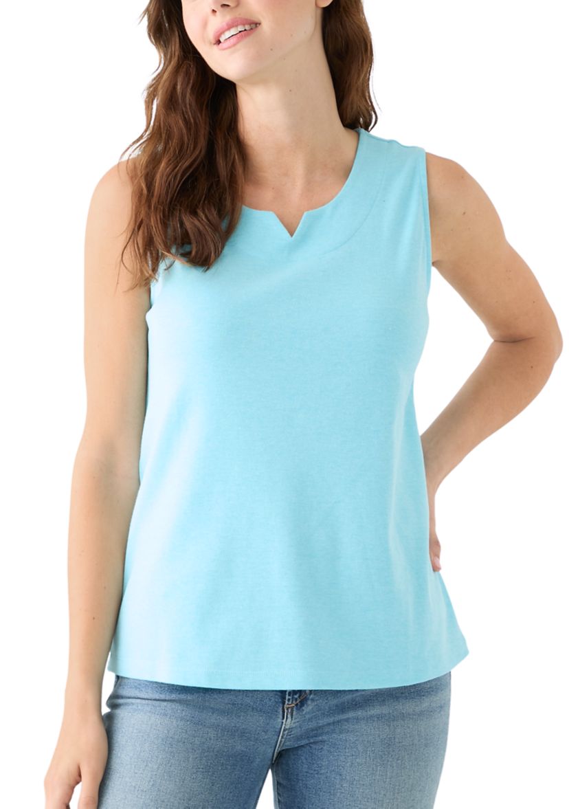 Womens Split Neck Tank Top