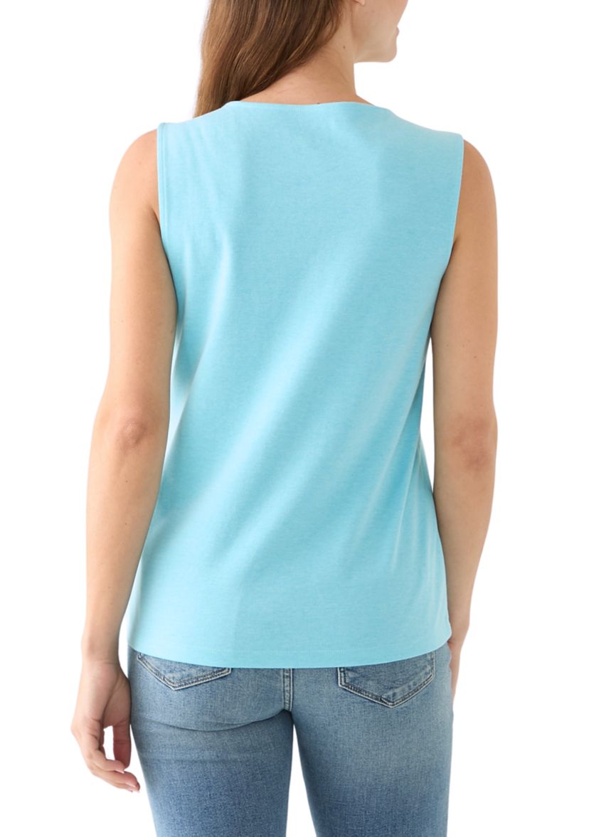 Womens Split Neck Tank Top
