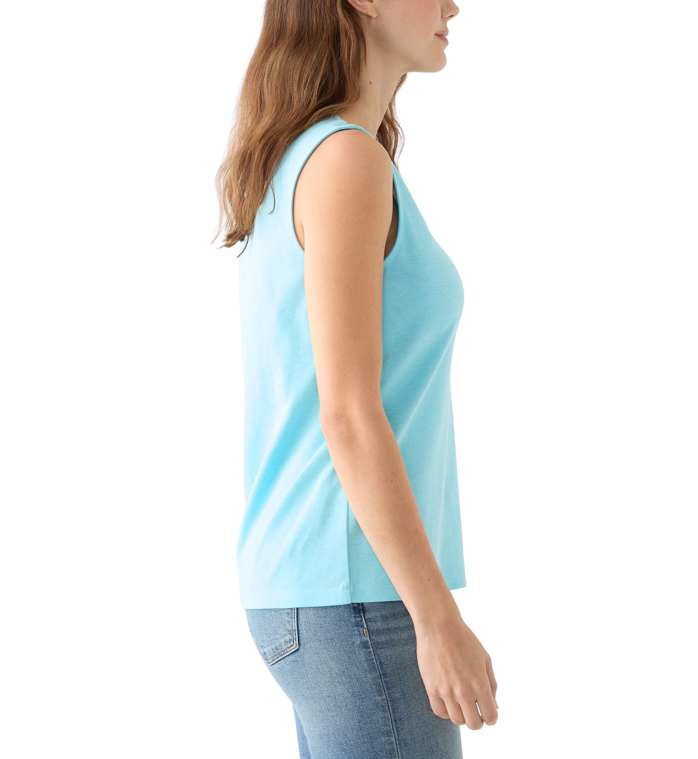 Womens Split Neck Tank Top