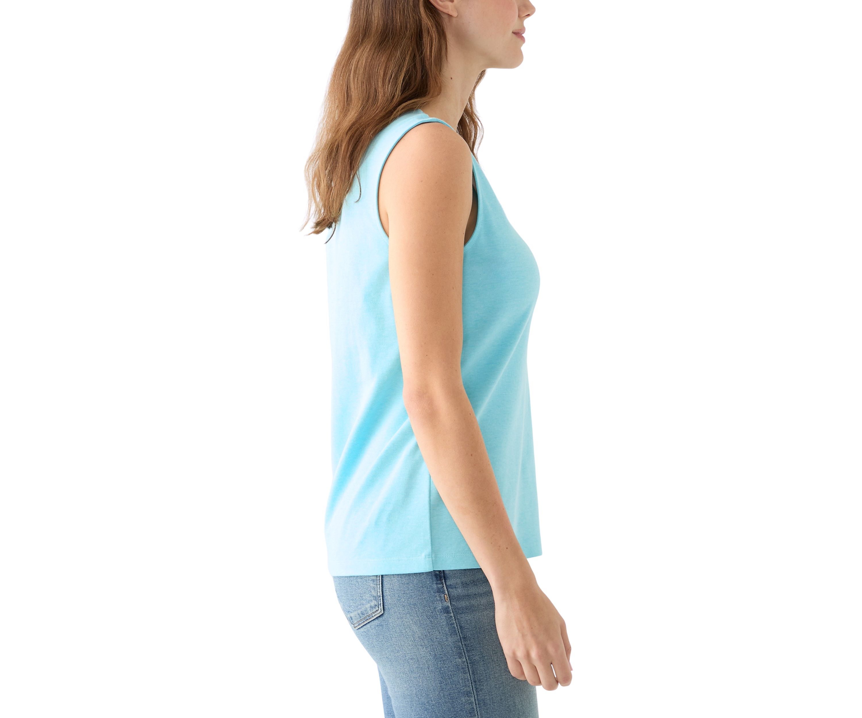 Womens Split Neck Tank Top