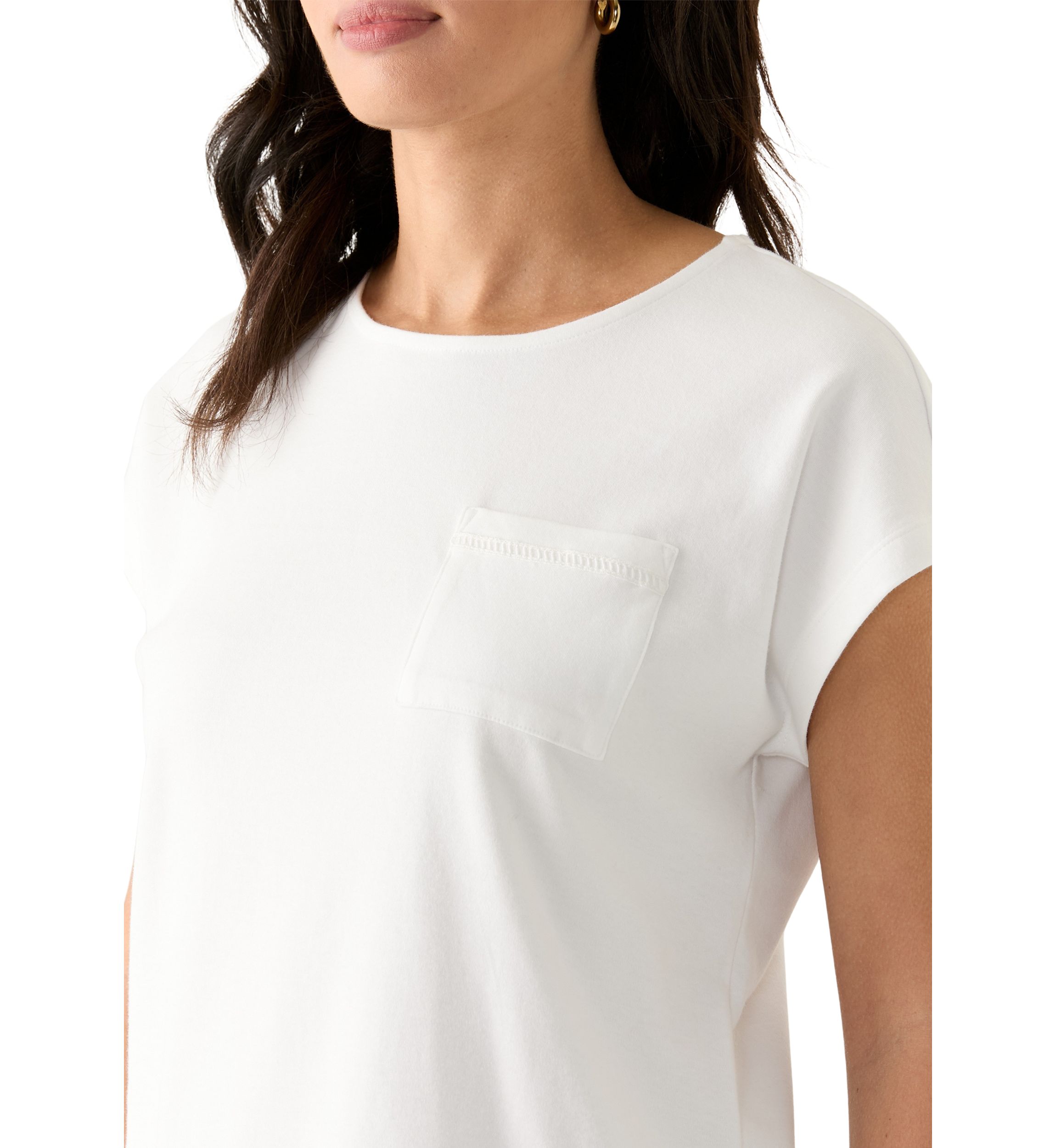 Womens Dolman Crochet Trim Solid T-Shirt