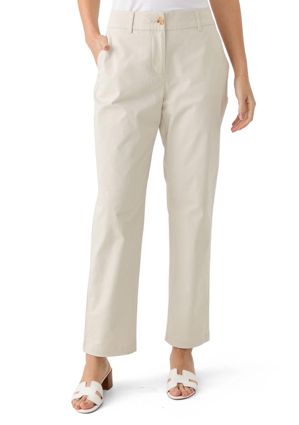 Womens Solid Chino Pants