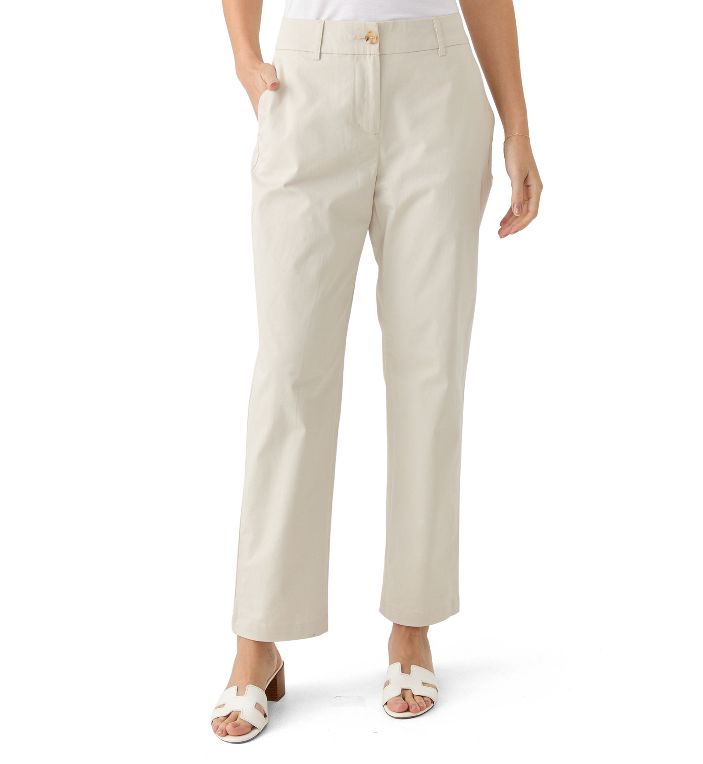 Womens Solid Chino Pants