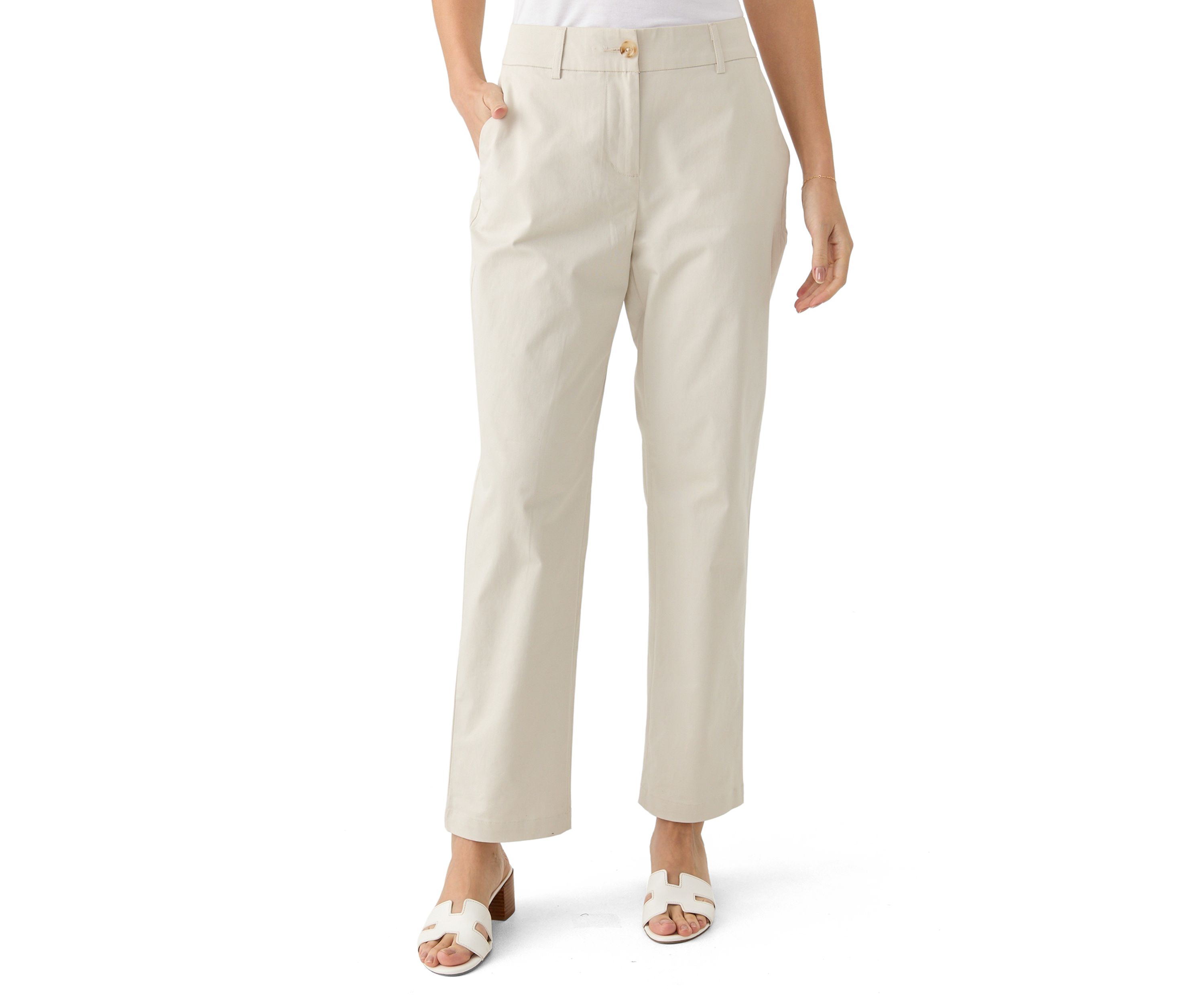 Womens Solid Chino Pants