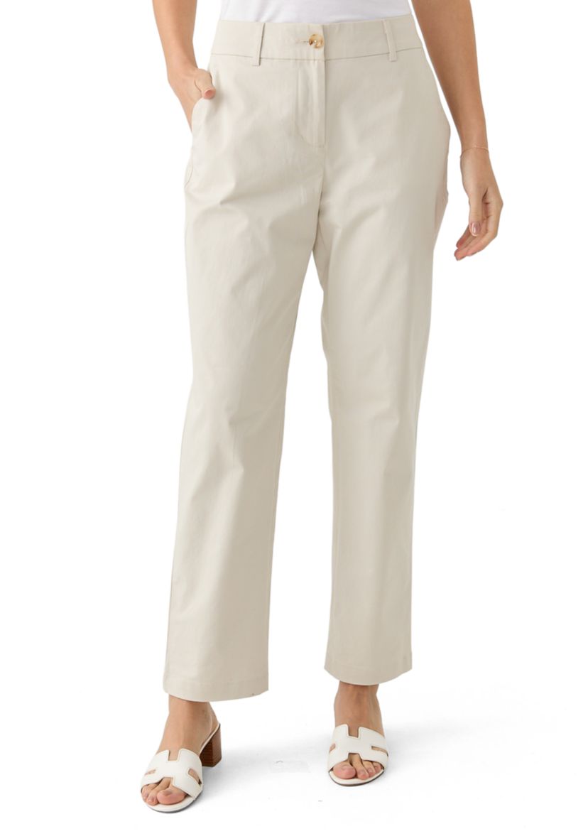 Womens Solid Chino Pants