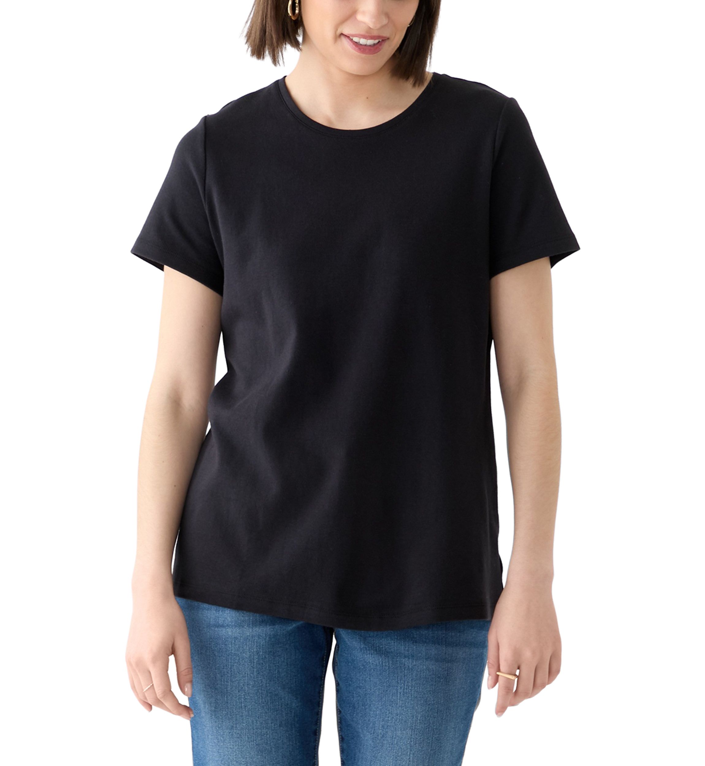 Womens Short Sleeve Solid T-Shirt 