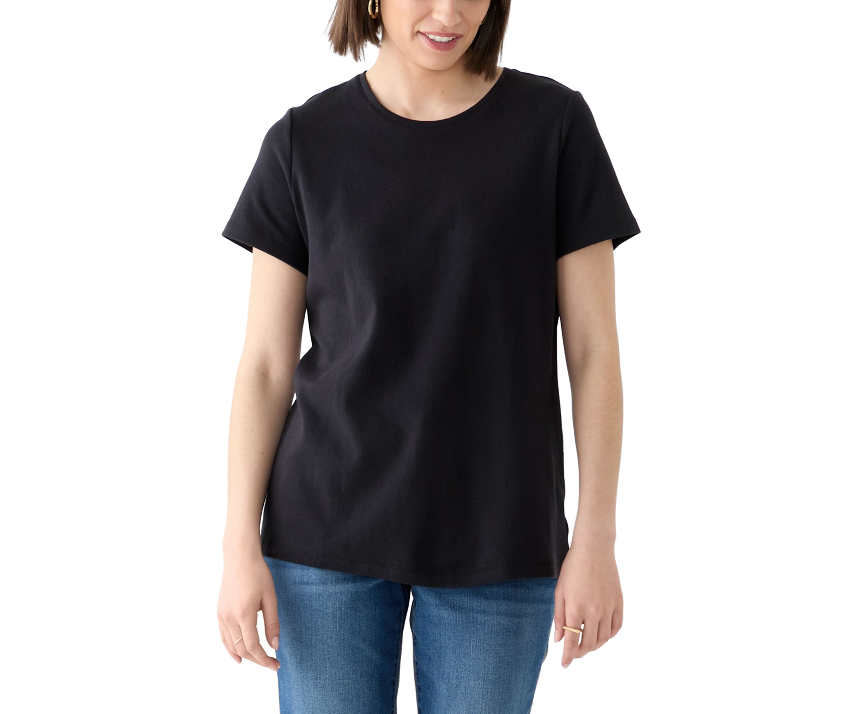 Womens Short Sleeve Solid T-Shirt 
