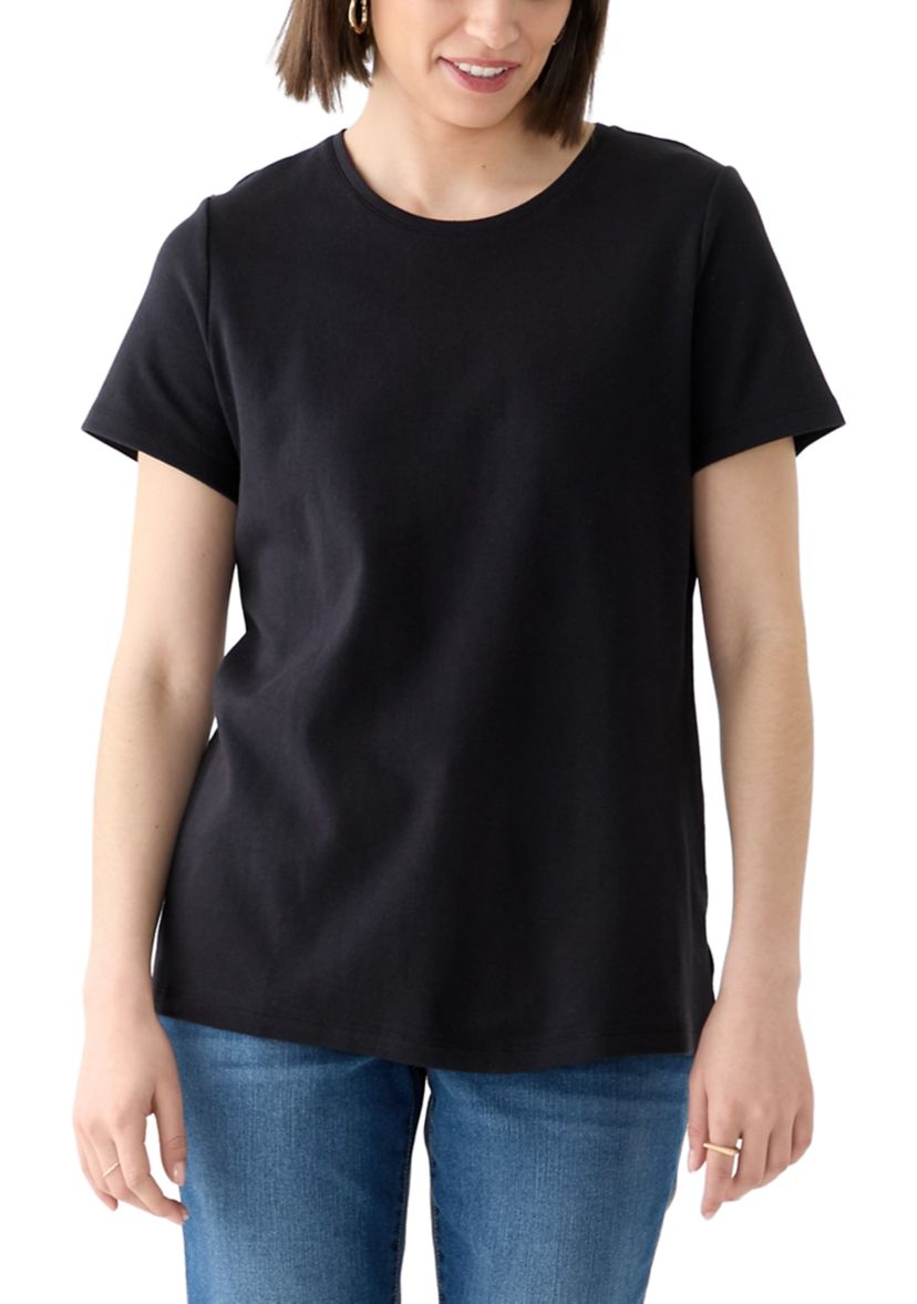 Womens Short Sleeve Solid T-Shirt 