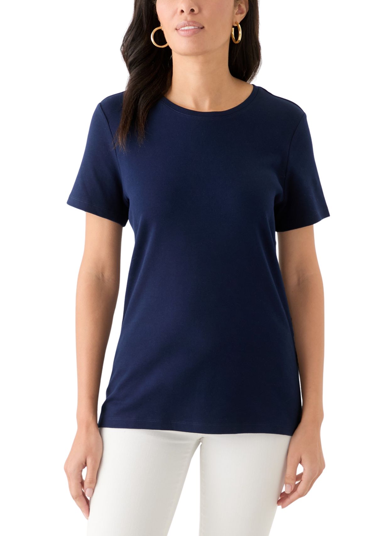 Womens Short Sleeve Solid T-Shirt 