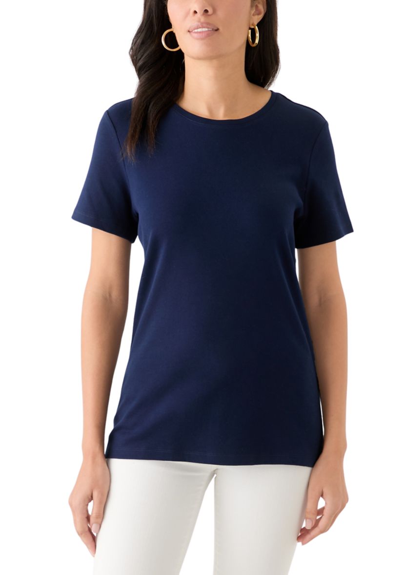 Womens Short Sleeve Solid T-Shirt 