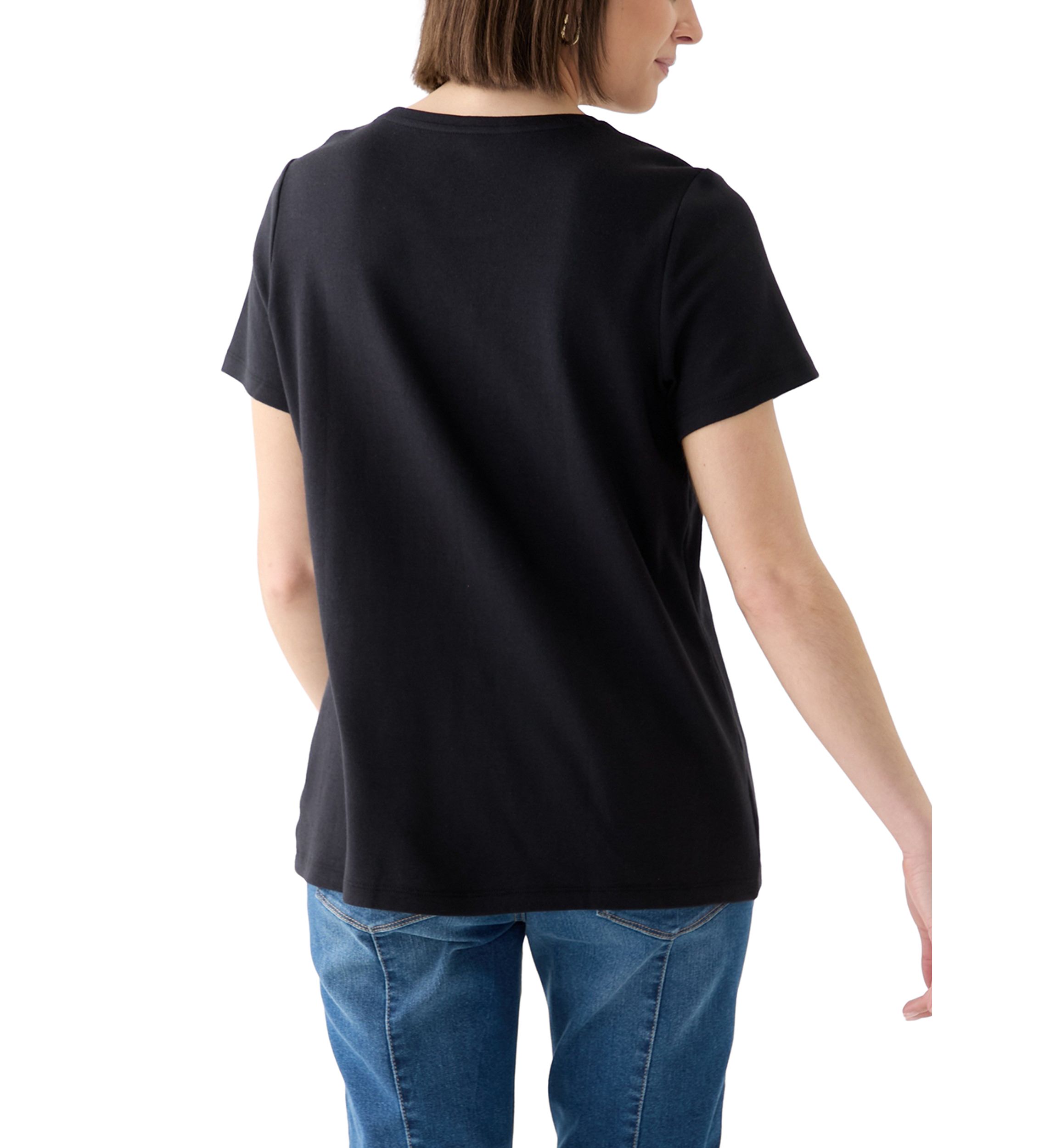 Womens Short Sleeve Solid T-Shirt 