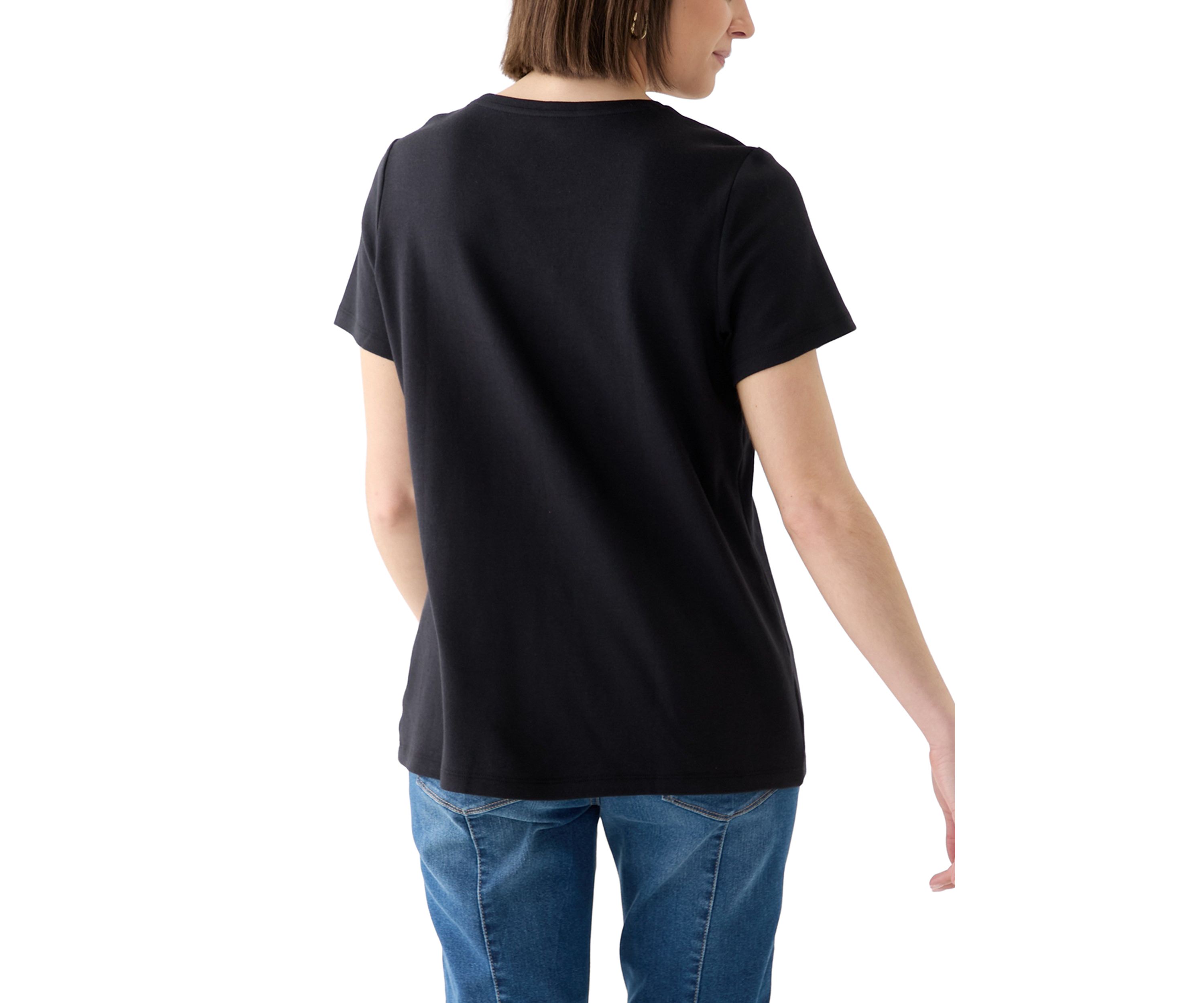 Womens Short Sleeve Solid T-Shirt 
