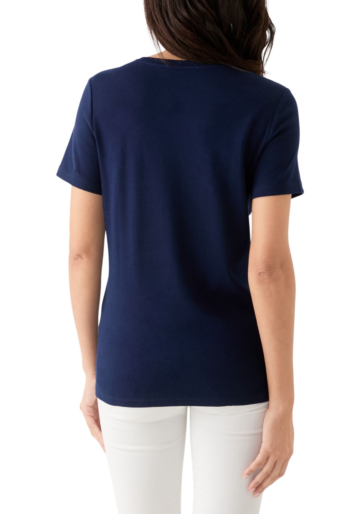 Womens Short Sleeve Solid T-Shirt 