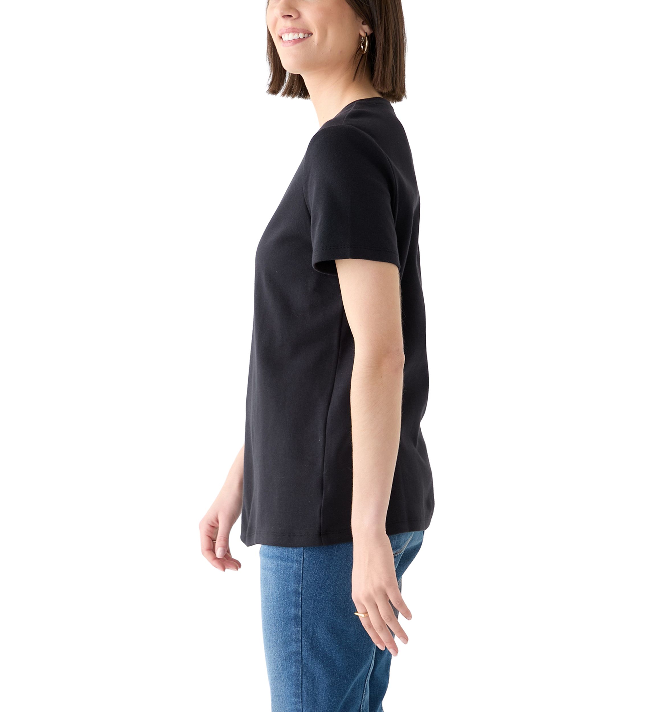 Womens Short Sleeve Solid T-Shirt 
