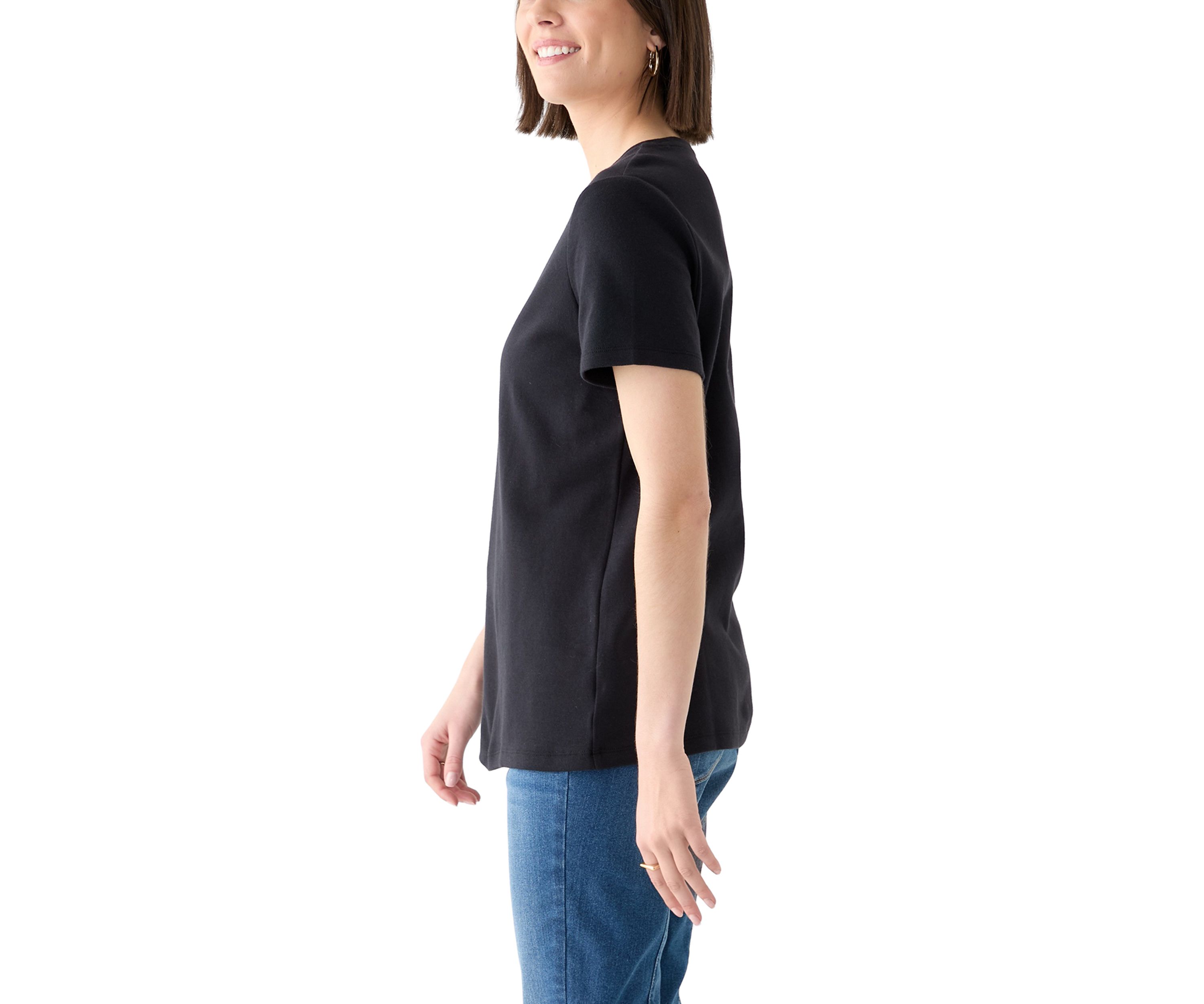Womens Short Sleeve Solid T-Shirt 