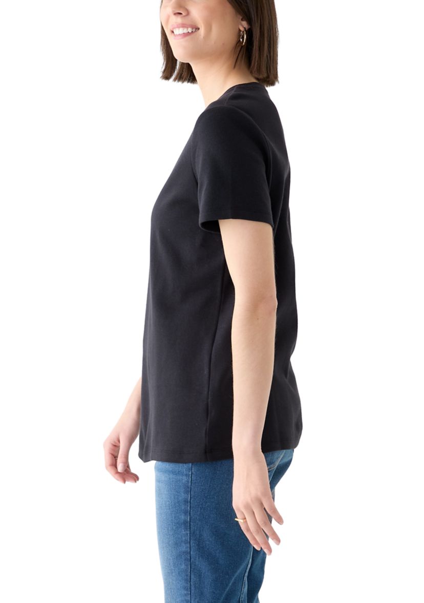 Womens Short Sleeve Solid T-Shirt 