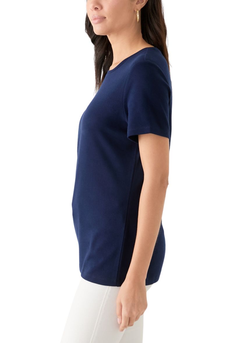 Womens Short Sleeve Solid T-Shirt 