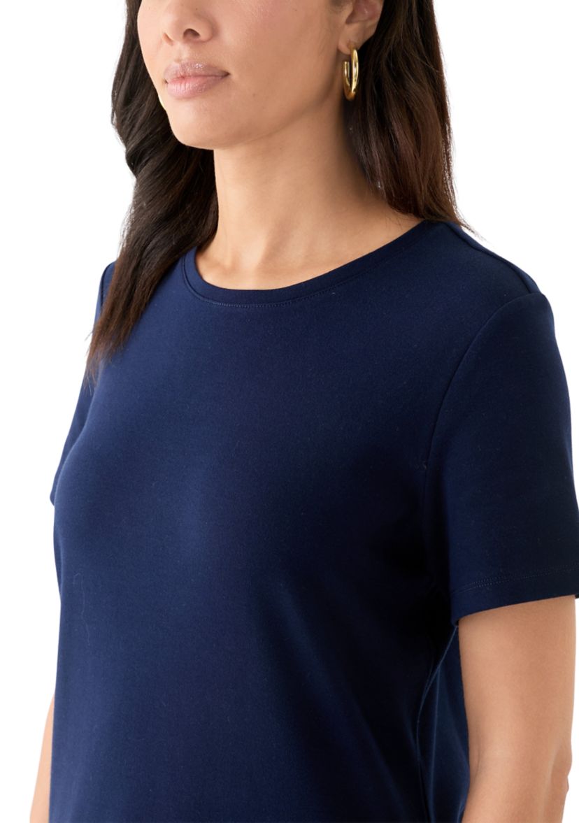 Womens Short Sleeve Solid T-Shirt 