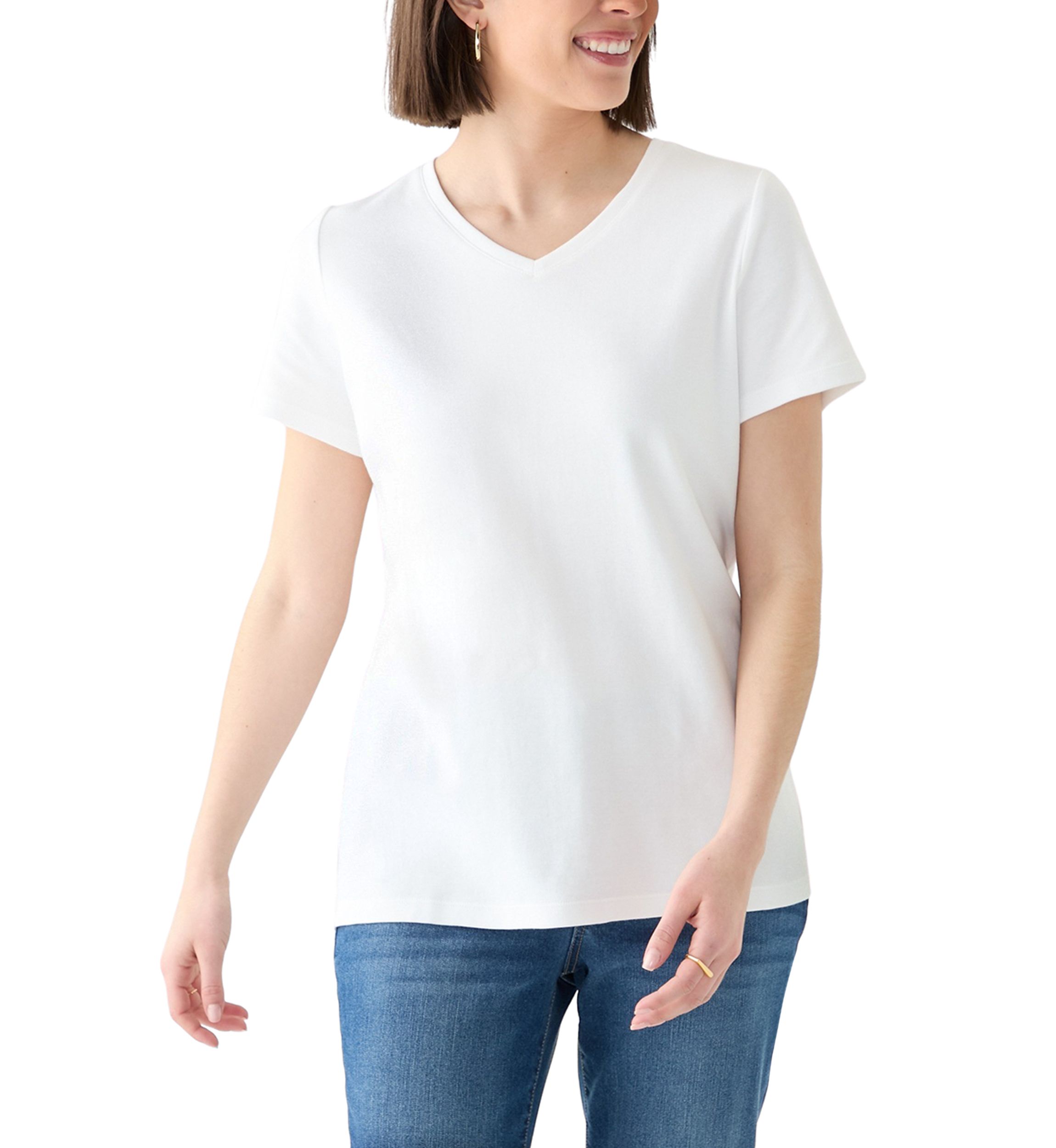 Womens Short Sleeve V-Neck T-Shirt 