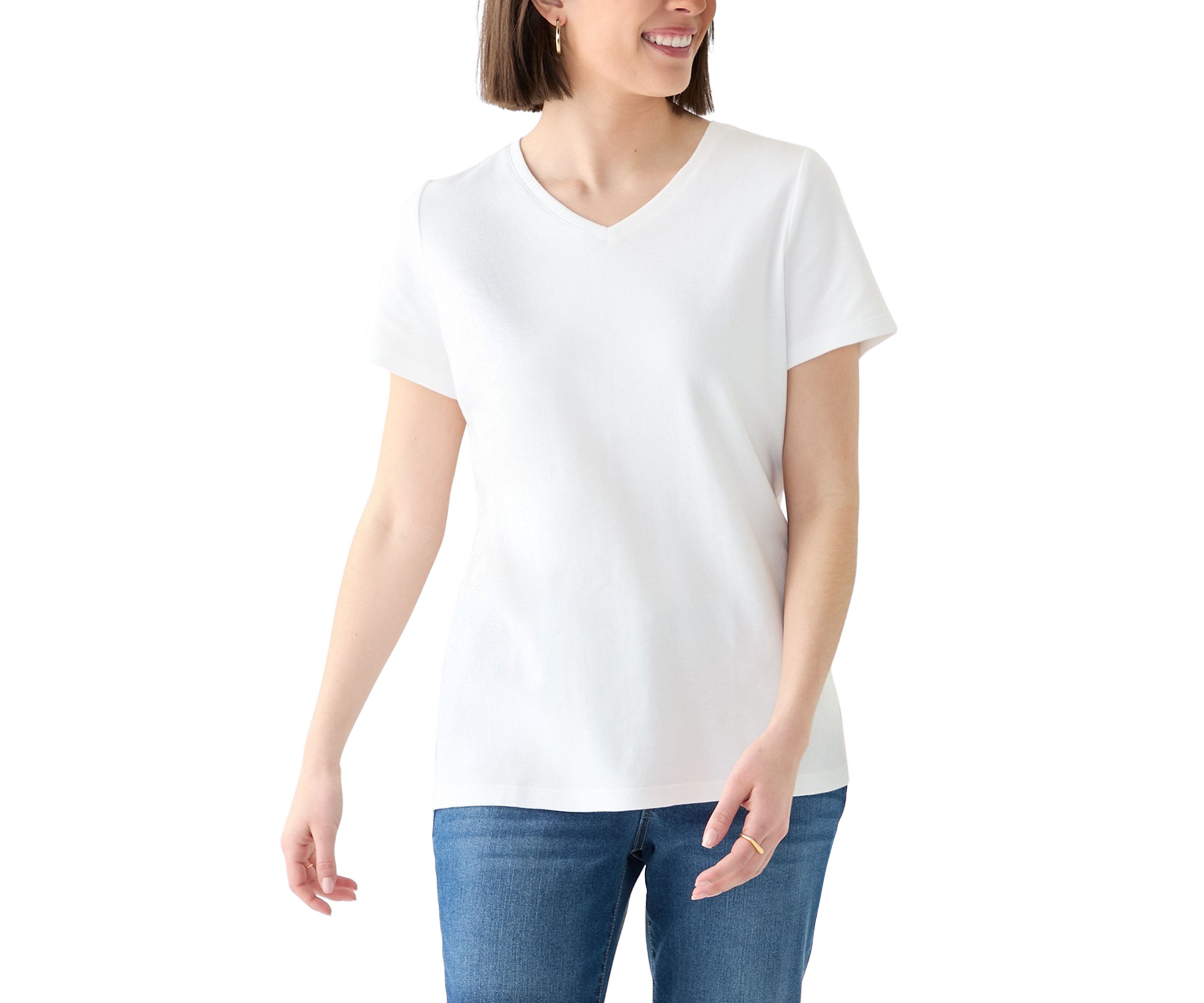 Womens Short Sleeve V-Neck T-Shirt 