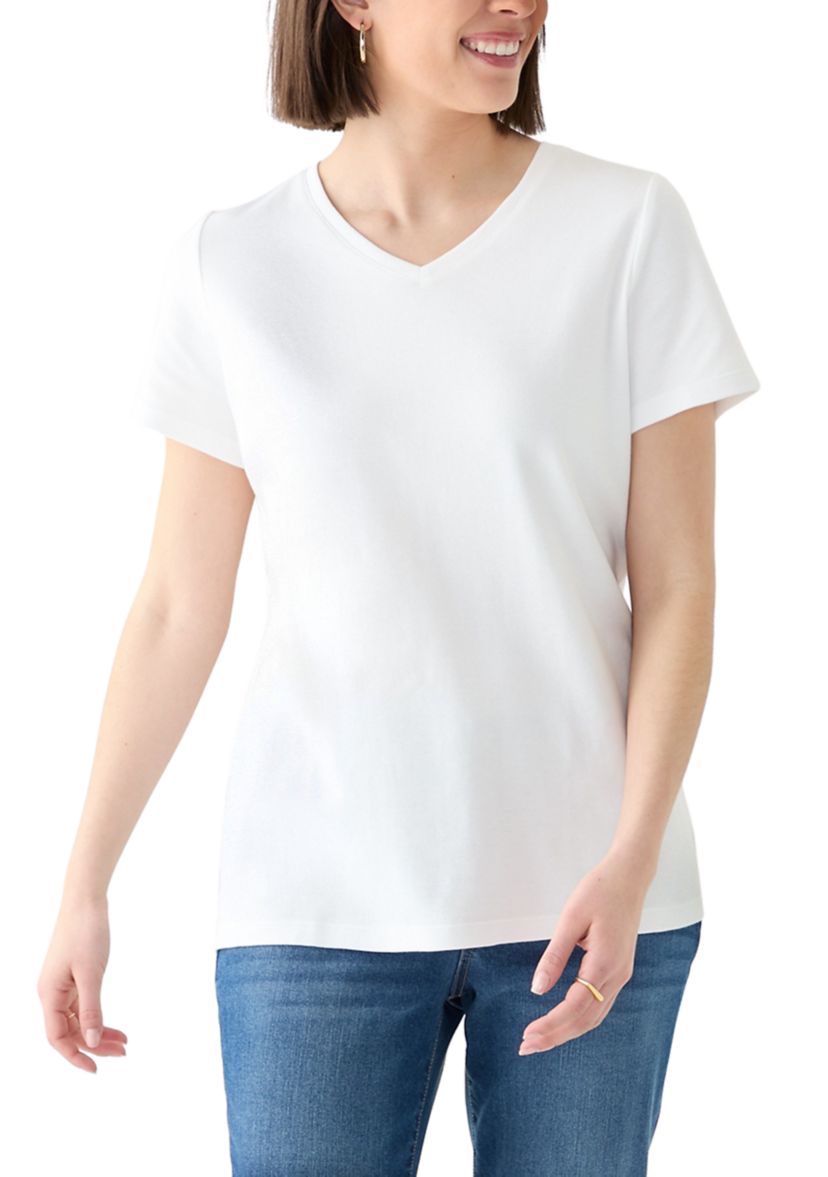 Womens Short Sleeve V-Neck T-Shirt 