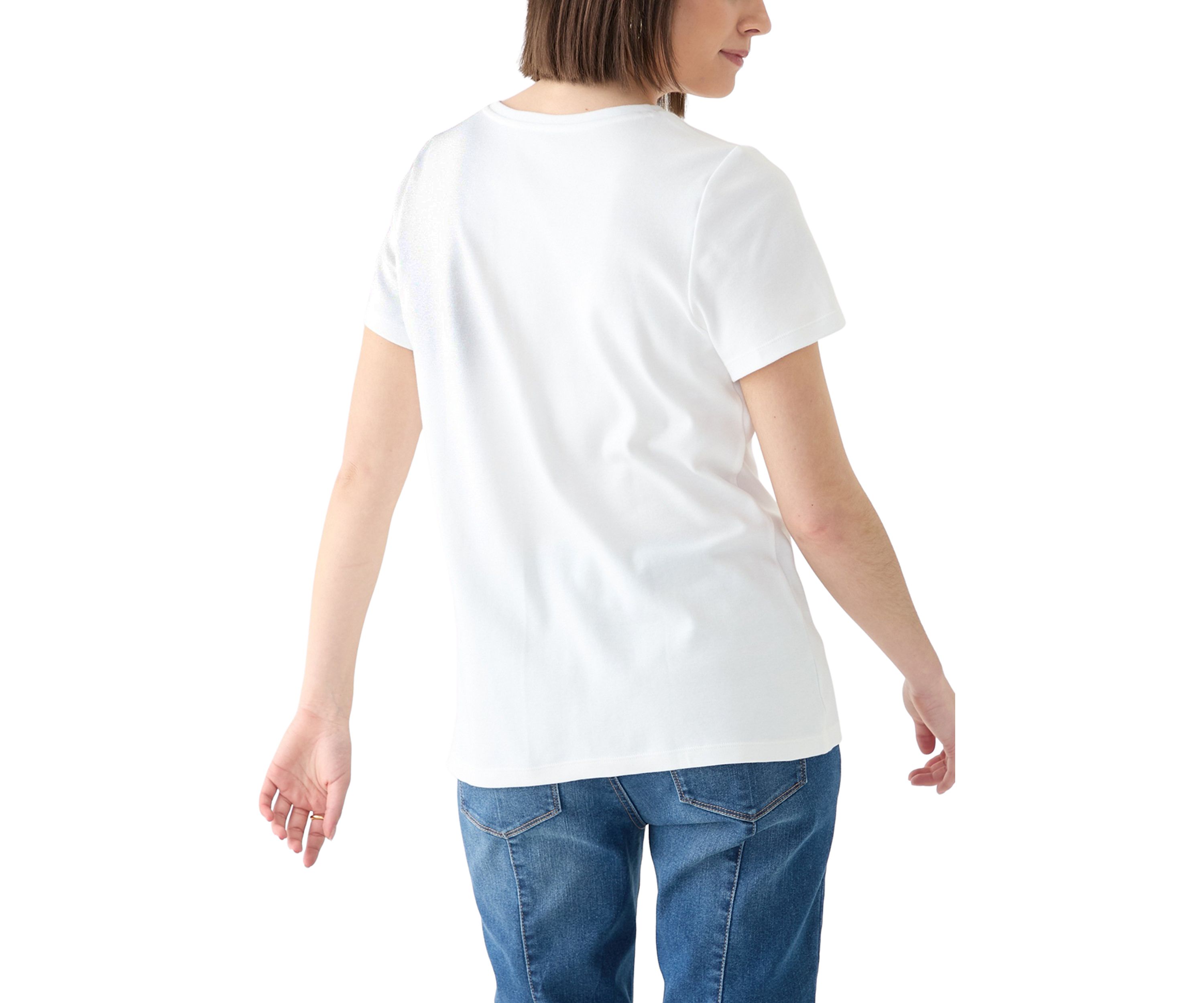 Womens Short Sleeve V-Neck T-Shirt 