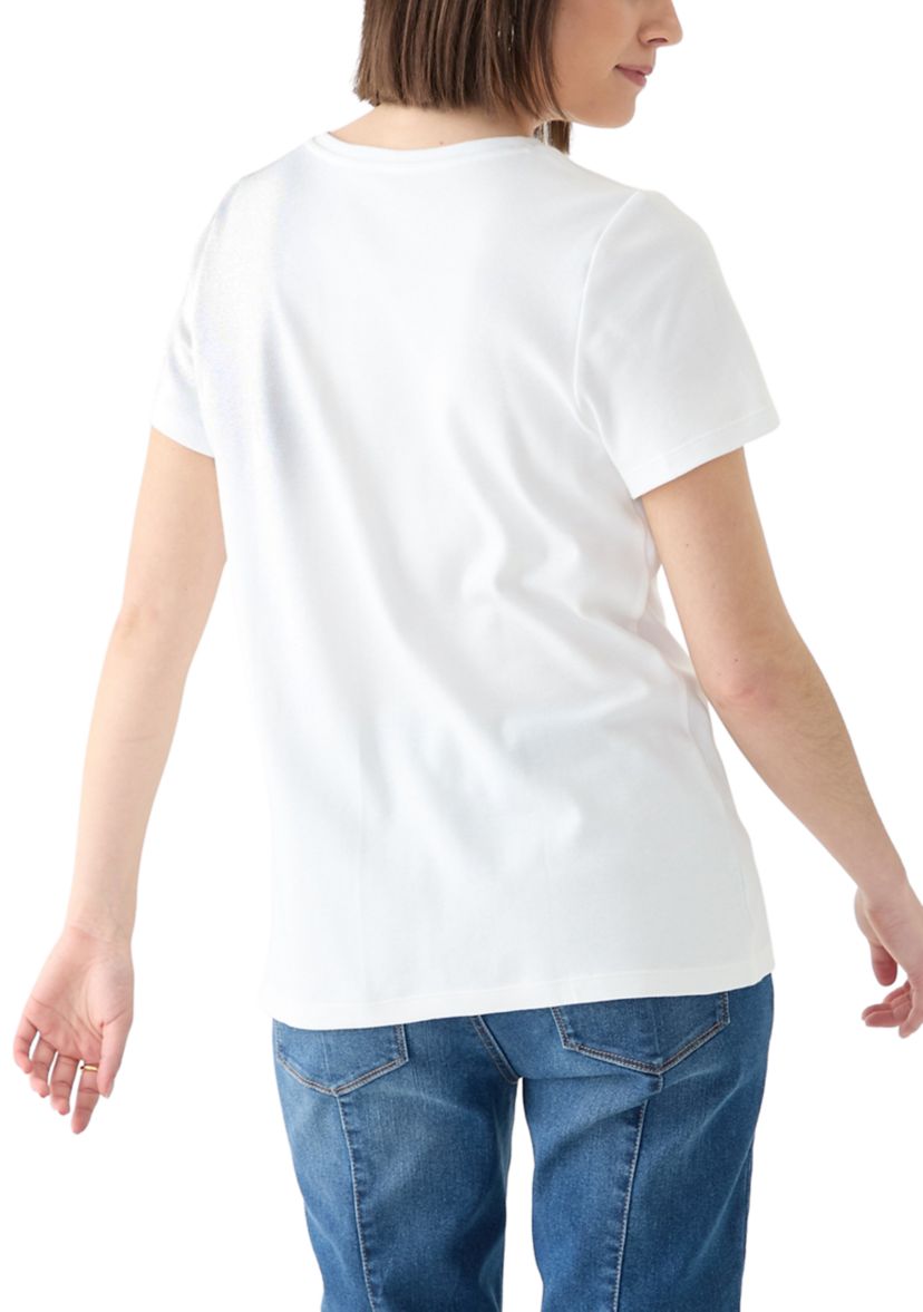 Womens Short Sleeve V-Neck T-Shirt 