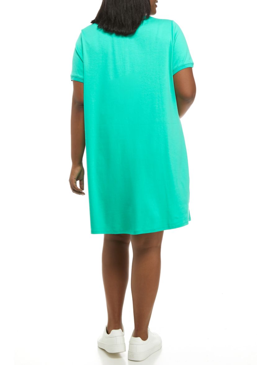 Kim Rogers Plus Size Short Sleeve Polo Dress | Belk