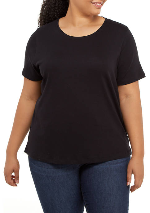 Kim Rogers® Plus Size Short Sleeve Cotton T-Shirt