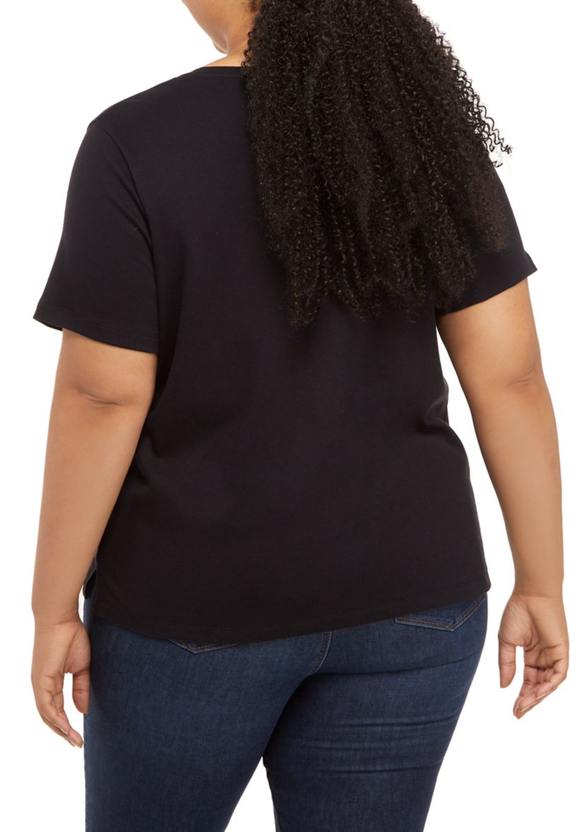 Plus Size Short Sleeve Cotton T-Shirt