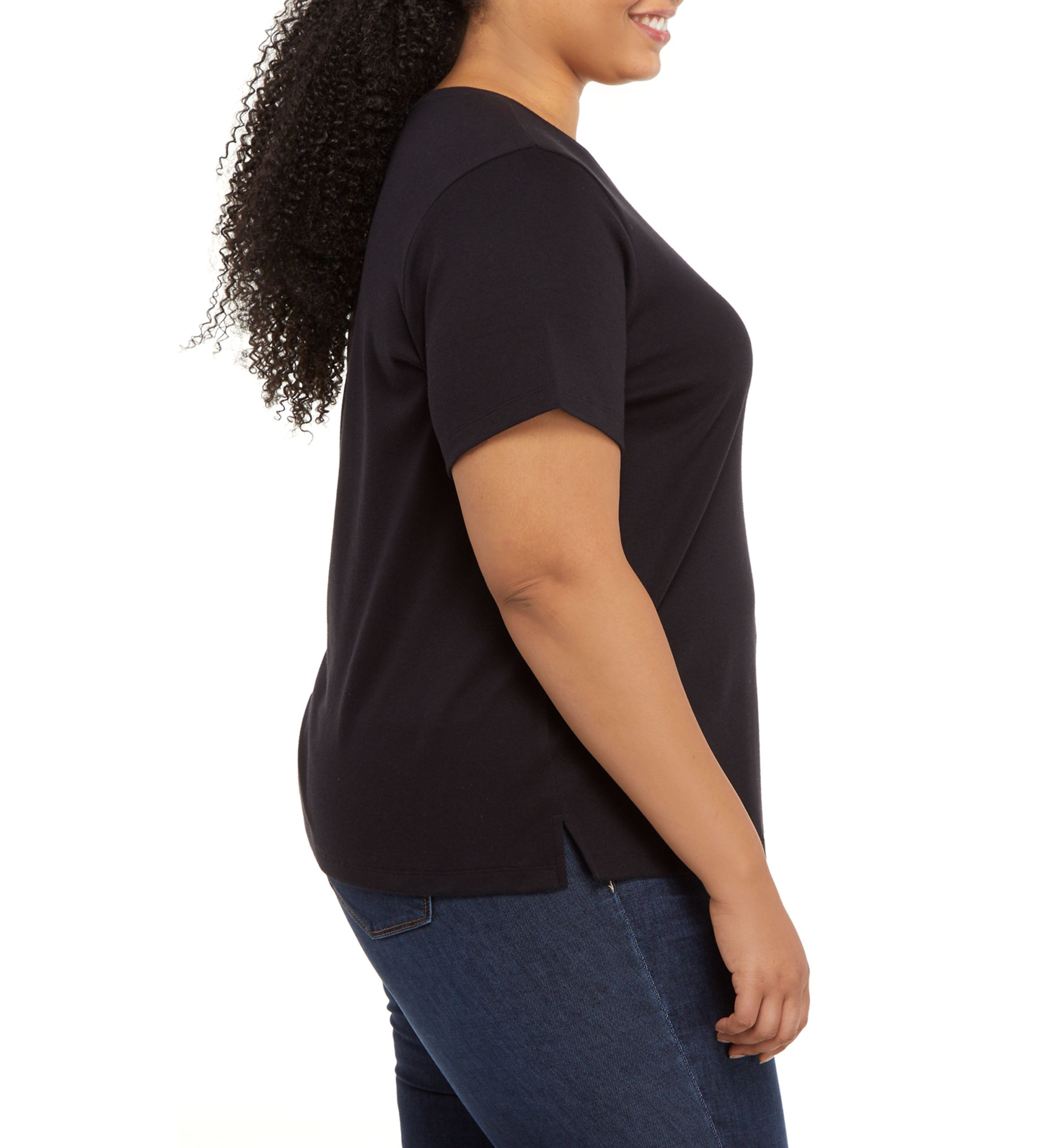 Plus Size Short Sleeve Cotton T-Shirt